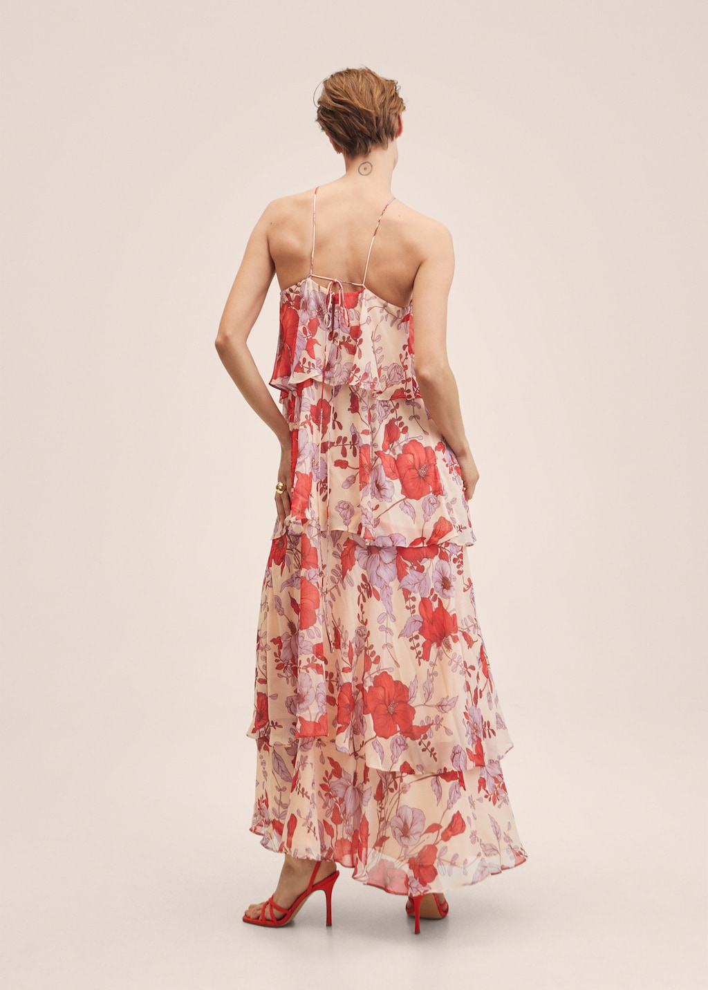 Vestido estampado floral volantes - Reverso del artículo