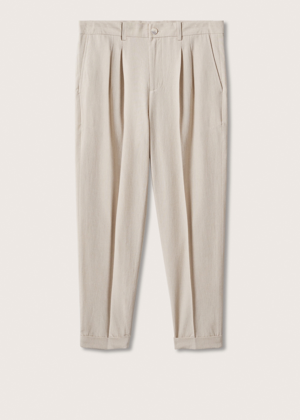 Cotton linen suit trousers with pleats - Article without model