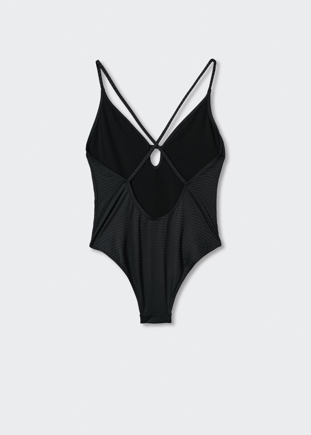 Textured swimsuit with crossed straps