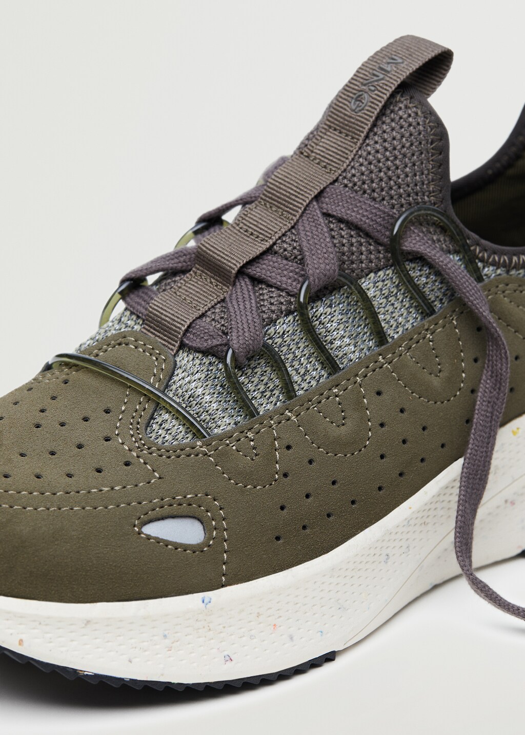 Lace-up mixed sneakers - Details of the article 3