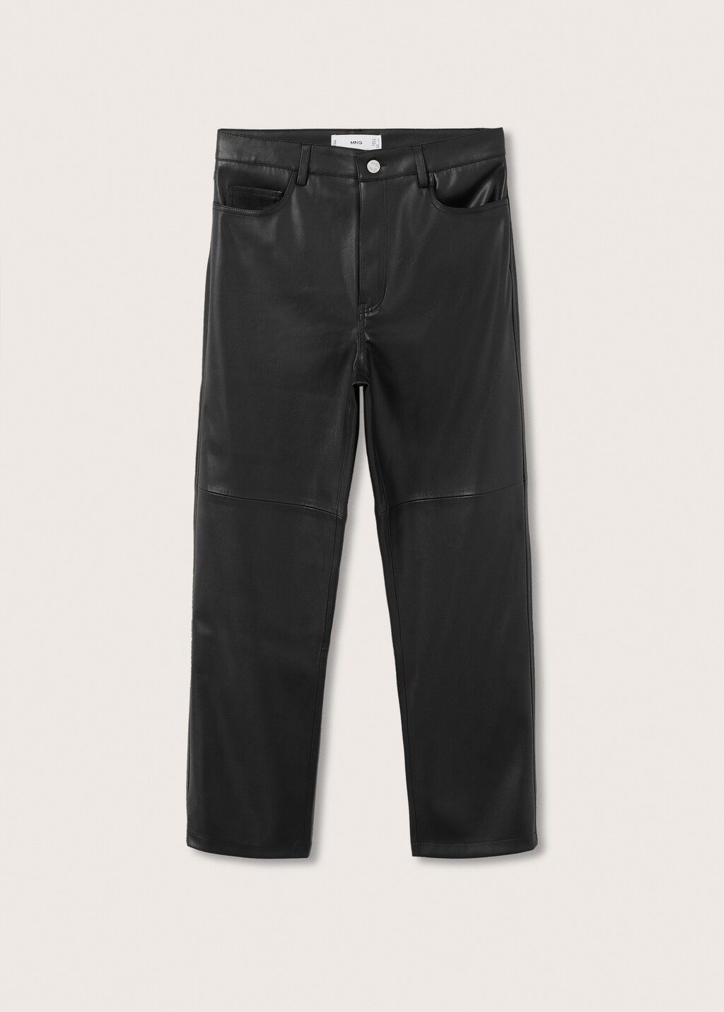 Leather-effect straight trousers - Article without model