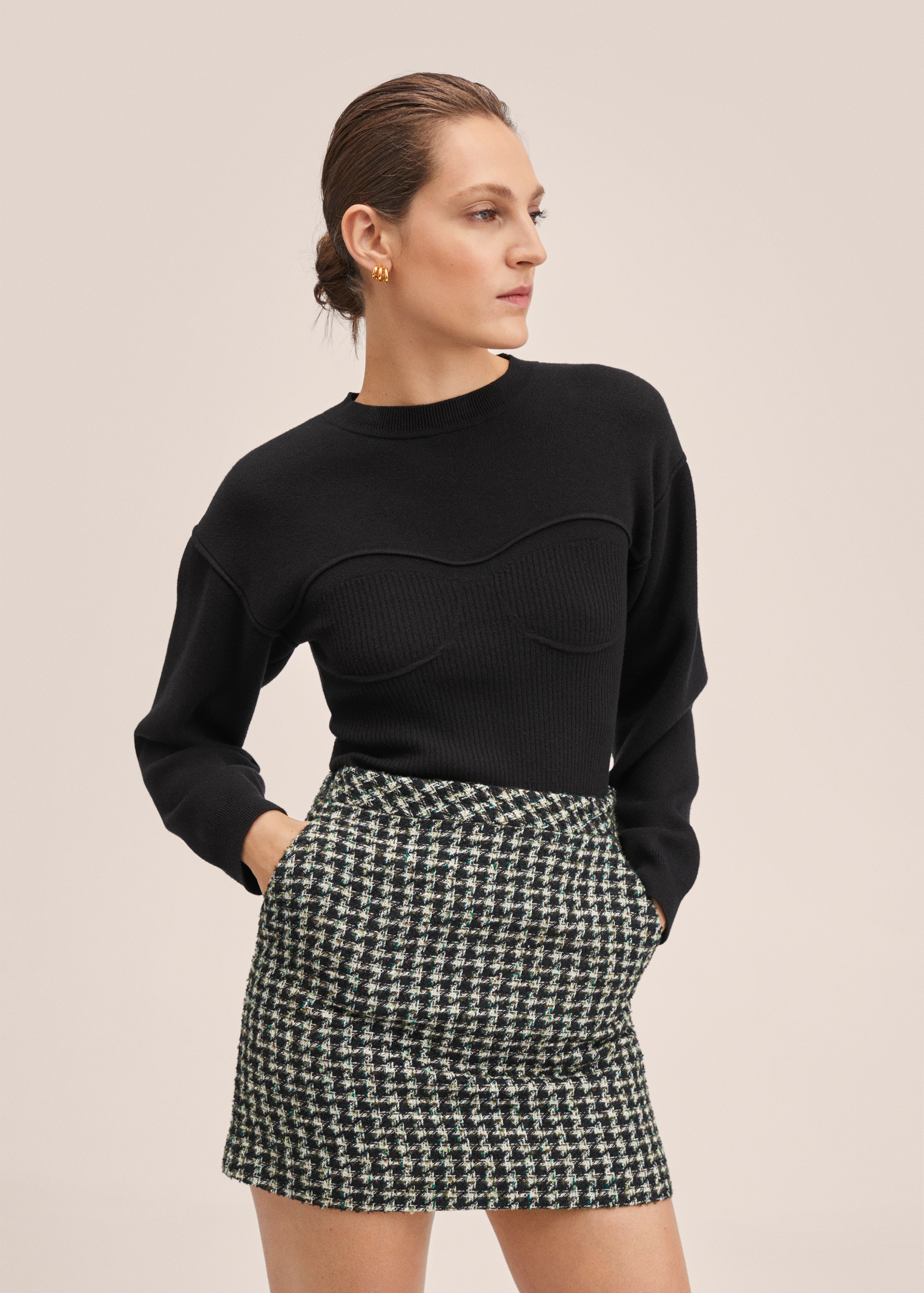 Minifalda tweed - Plano medio