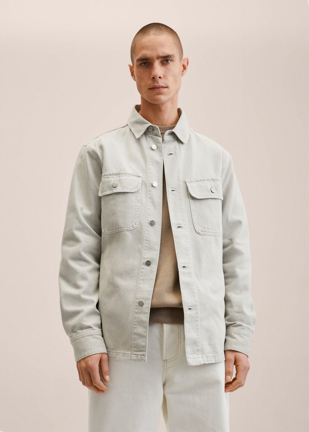 Pocket denim overshirt - Medium plane