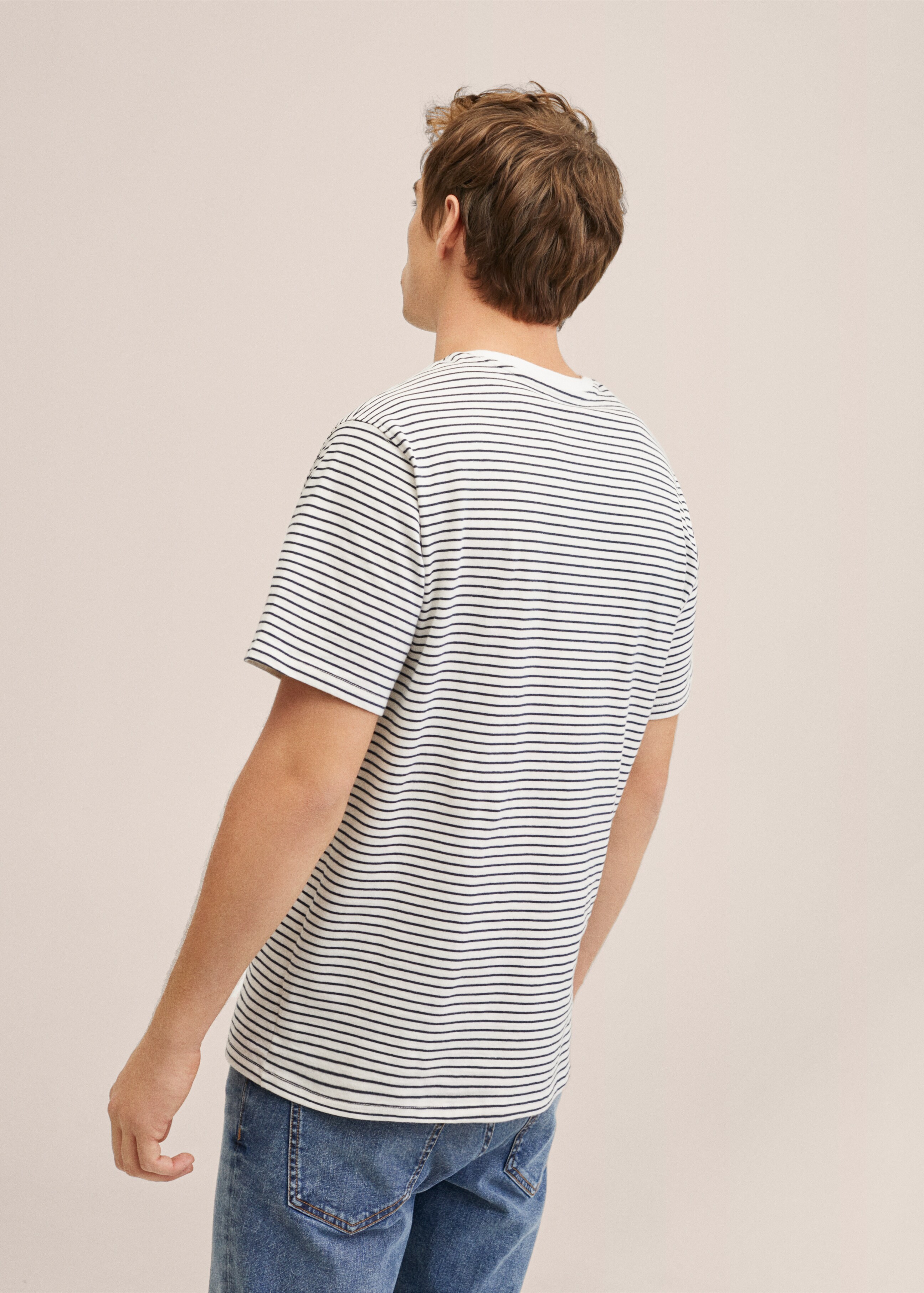 Striped cotton T-shirt - Reverse of the article