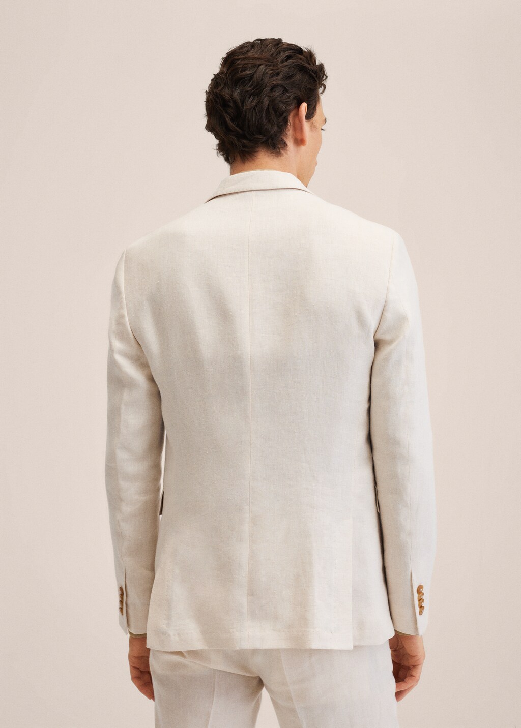 Slim fit linen suit blazer - Reverse of the article