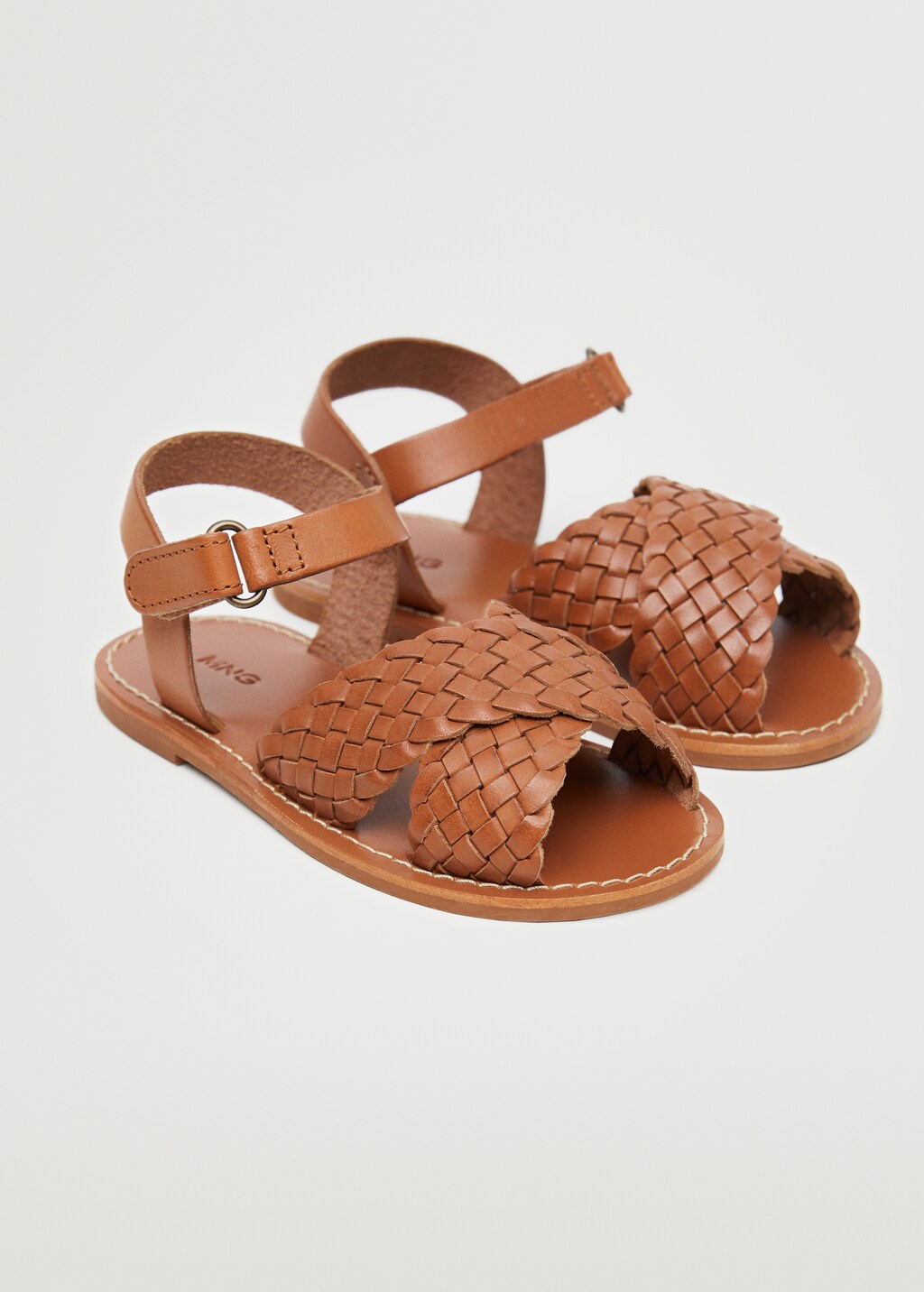 Leather braided sandals - Medium plane