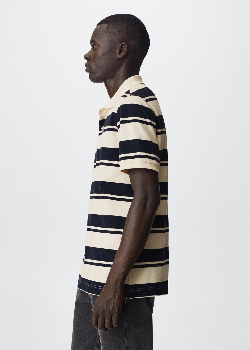 Striped cotton piqué polo shirt - Details of the article 2