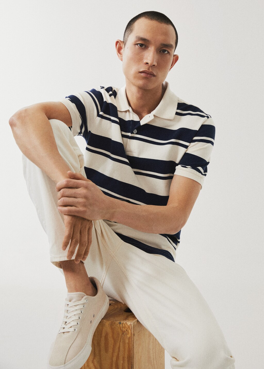 Striped cotton piqué polo shirt - Details of the article 5