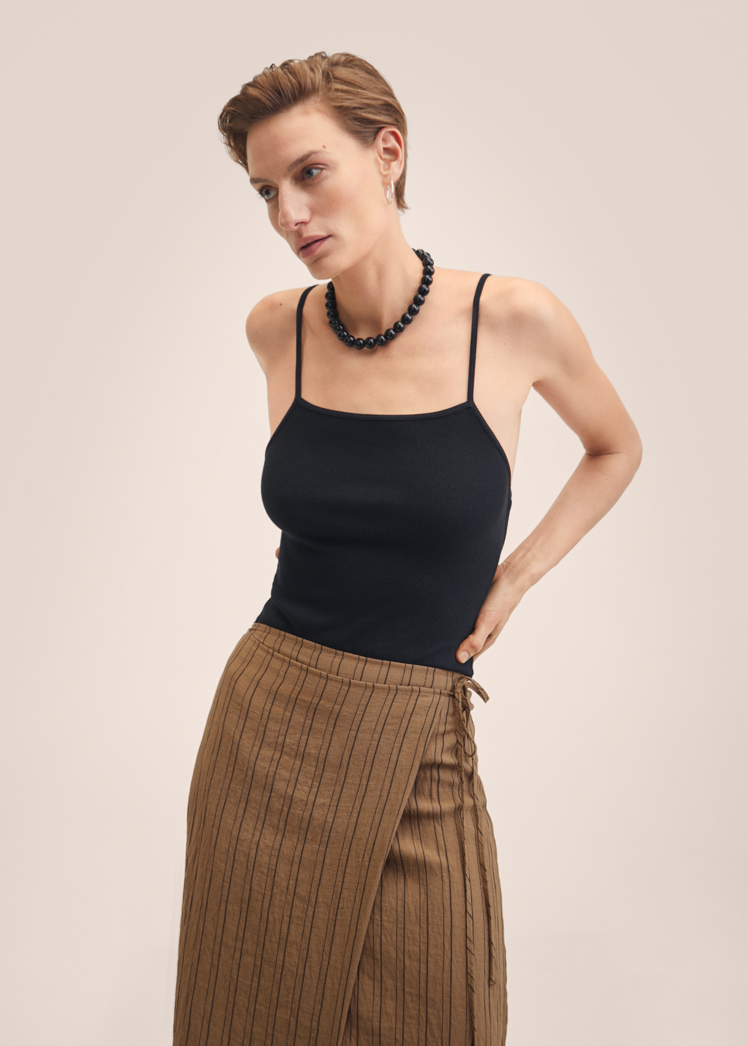 Striped wrap skirt - Details of the article 1
