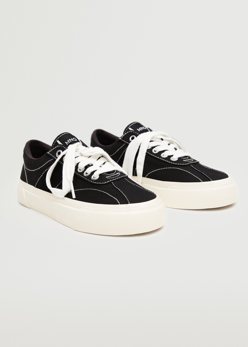 Lace-up cotton sneakers - Medium plane