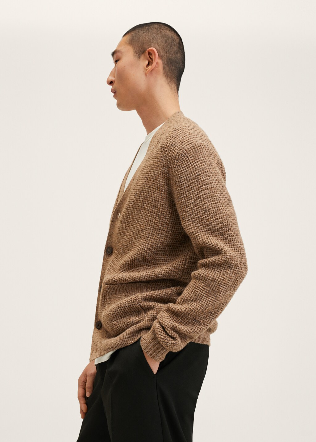 Structured wool cardigan - Details of the article 2