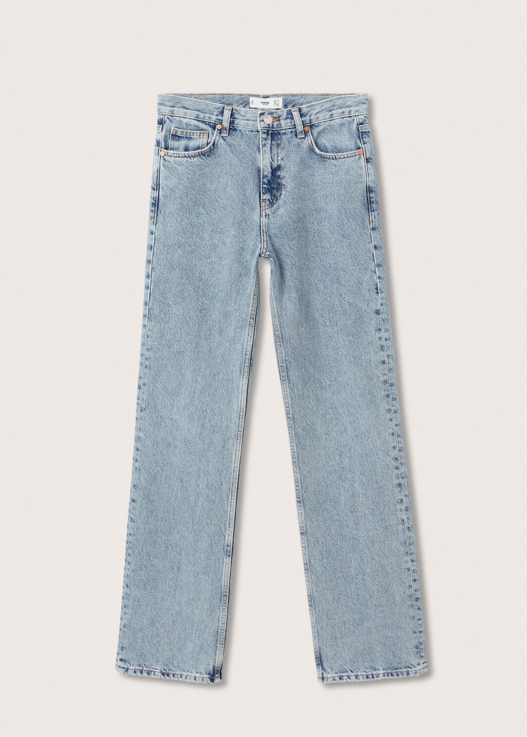 Mid-rise straight-leg jeans