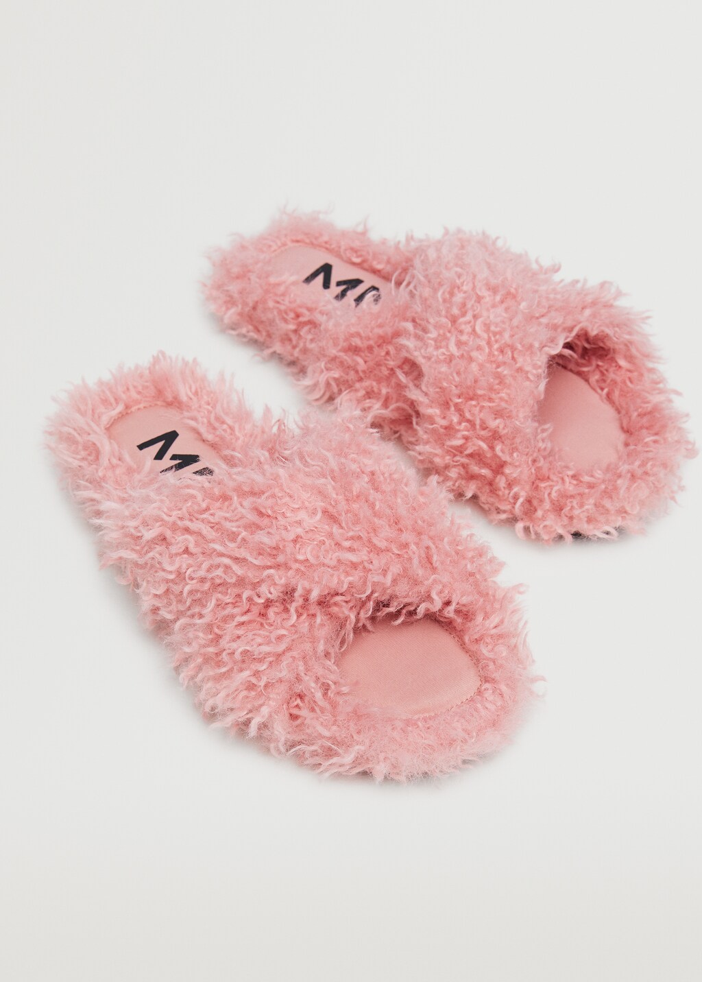 Criss-cross fur sandals - Medium plane