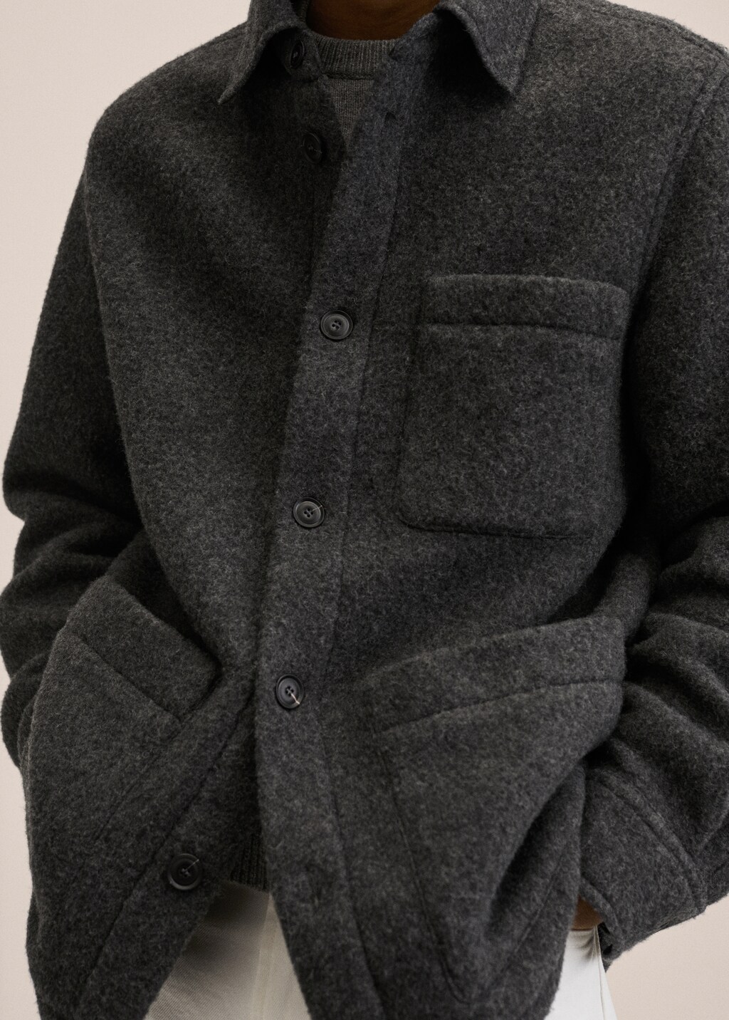 Wool overshirt with pockets - Details of the article 1