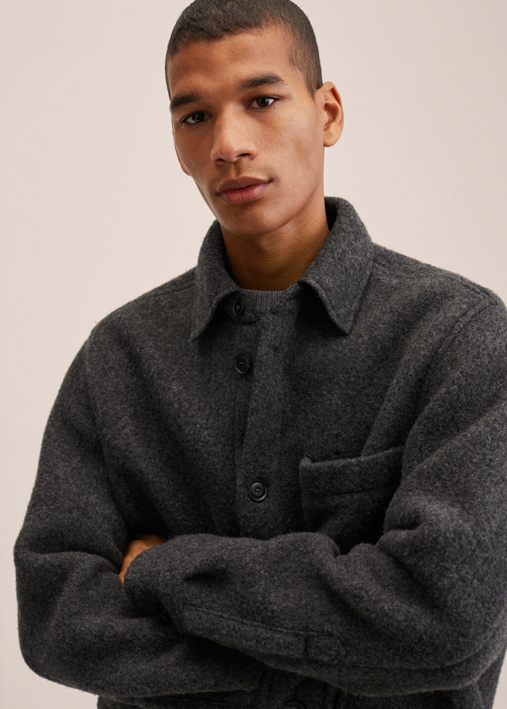 Wool overshirt with pockets - Details of the article 2