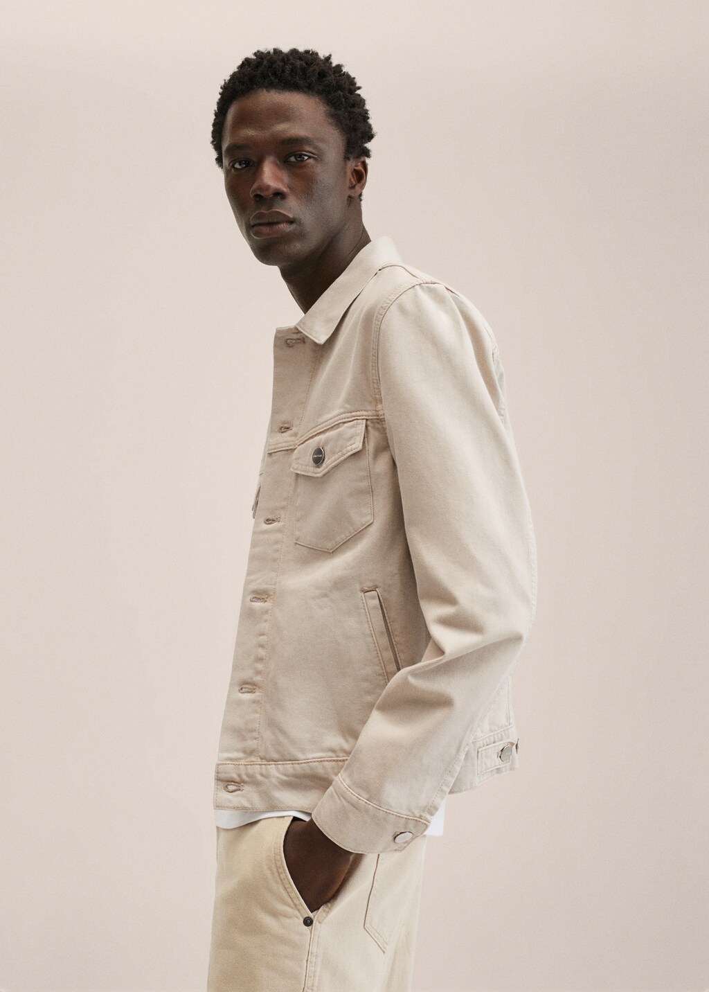 Ecru denim jacket - Details of the article 2