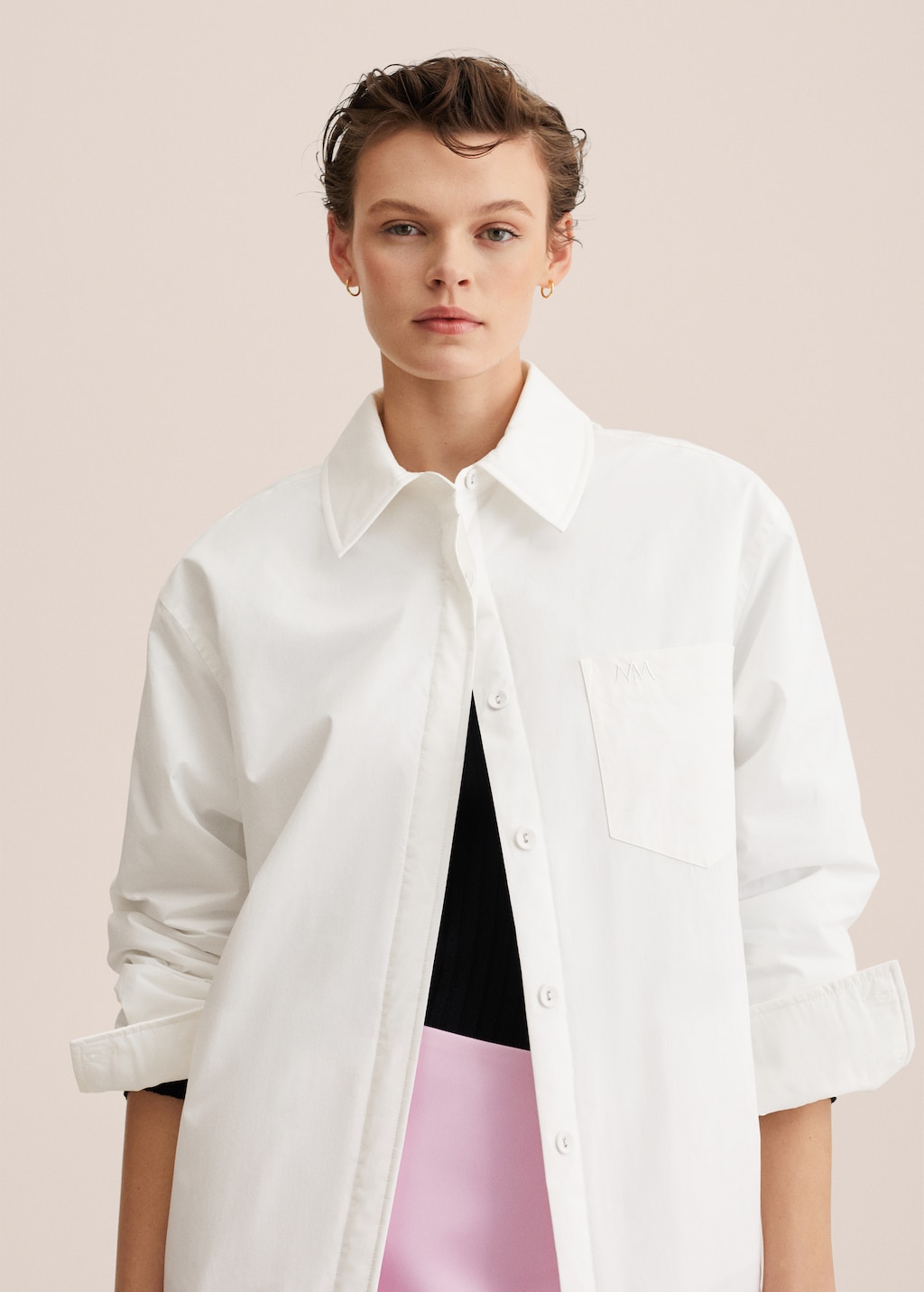 Oversized cotton overshirt - Medium plane