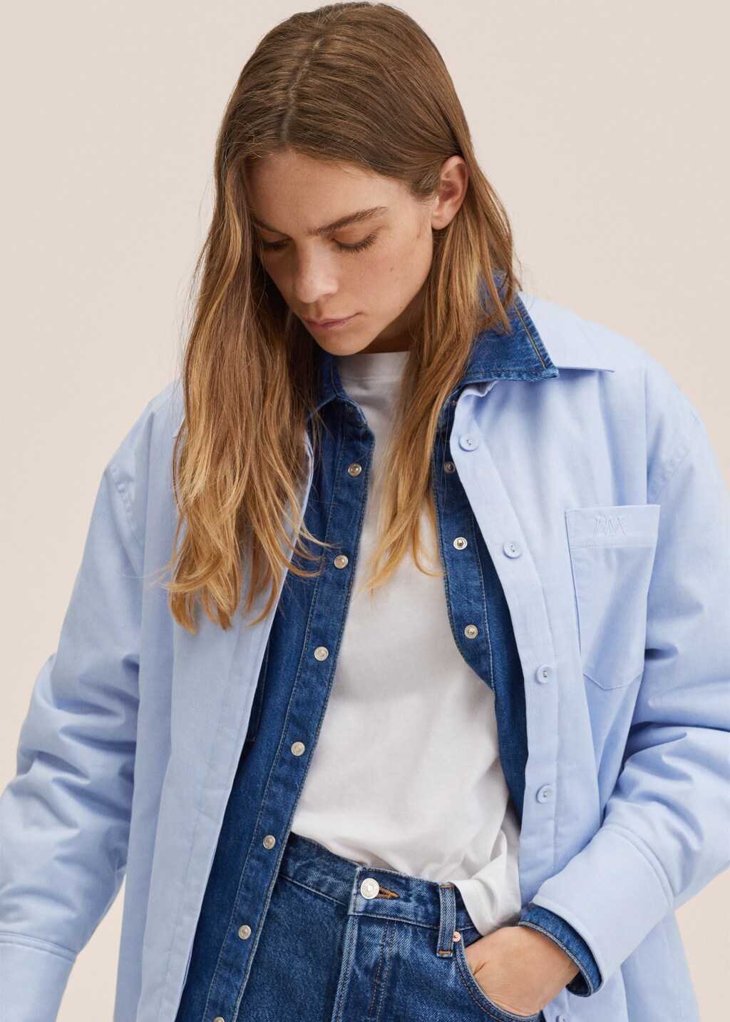 Oversized cotton overshirt - Details of the article 1