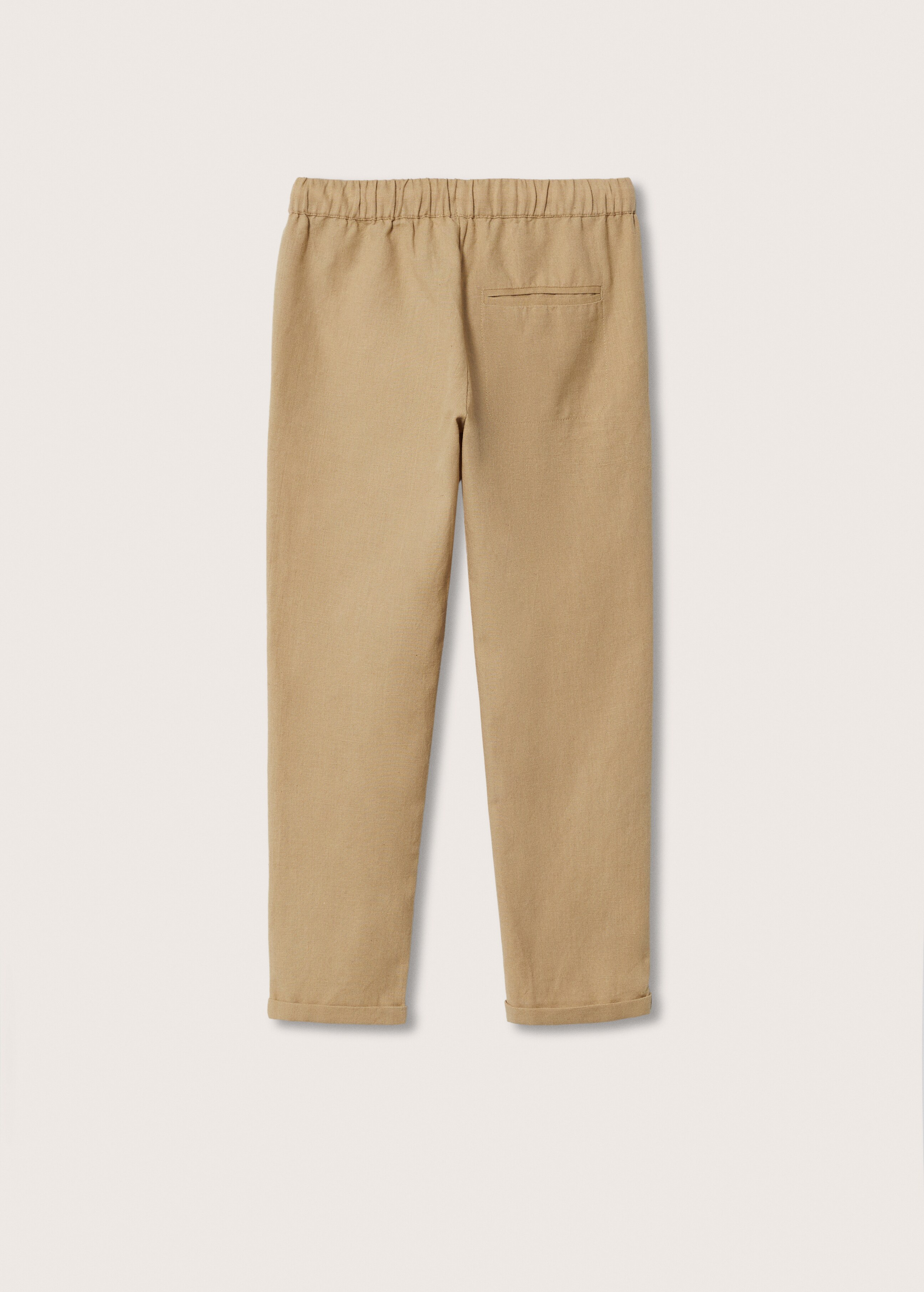 Linen-blend elastic waist trousers - Reverse of the article