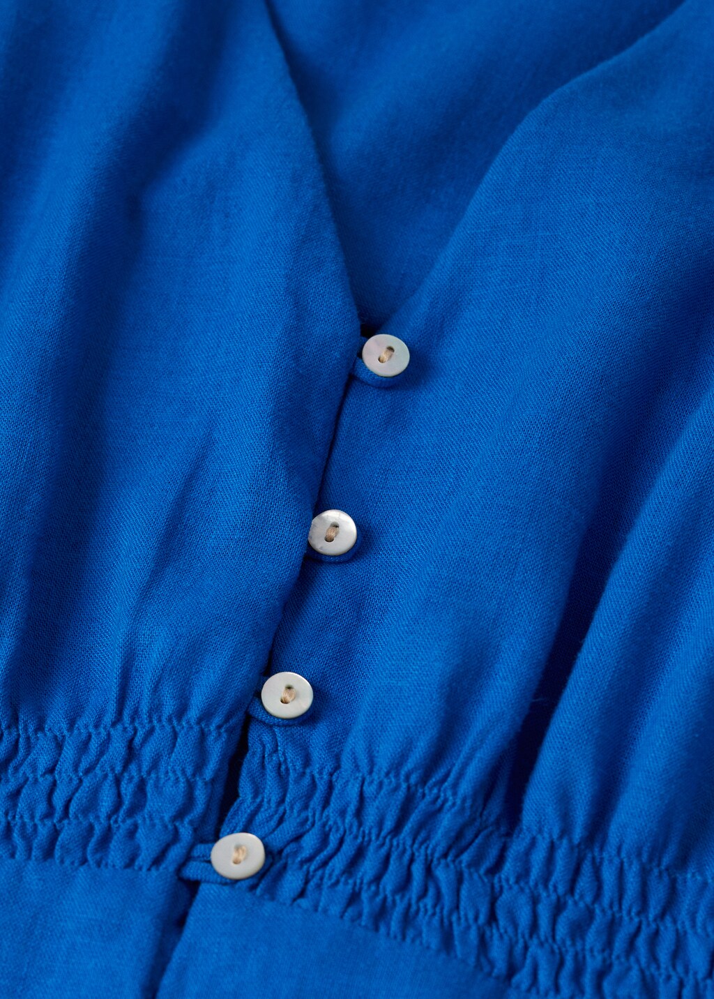 Buttoned linen-blend dress - Details of the article 8