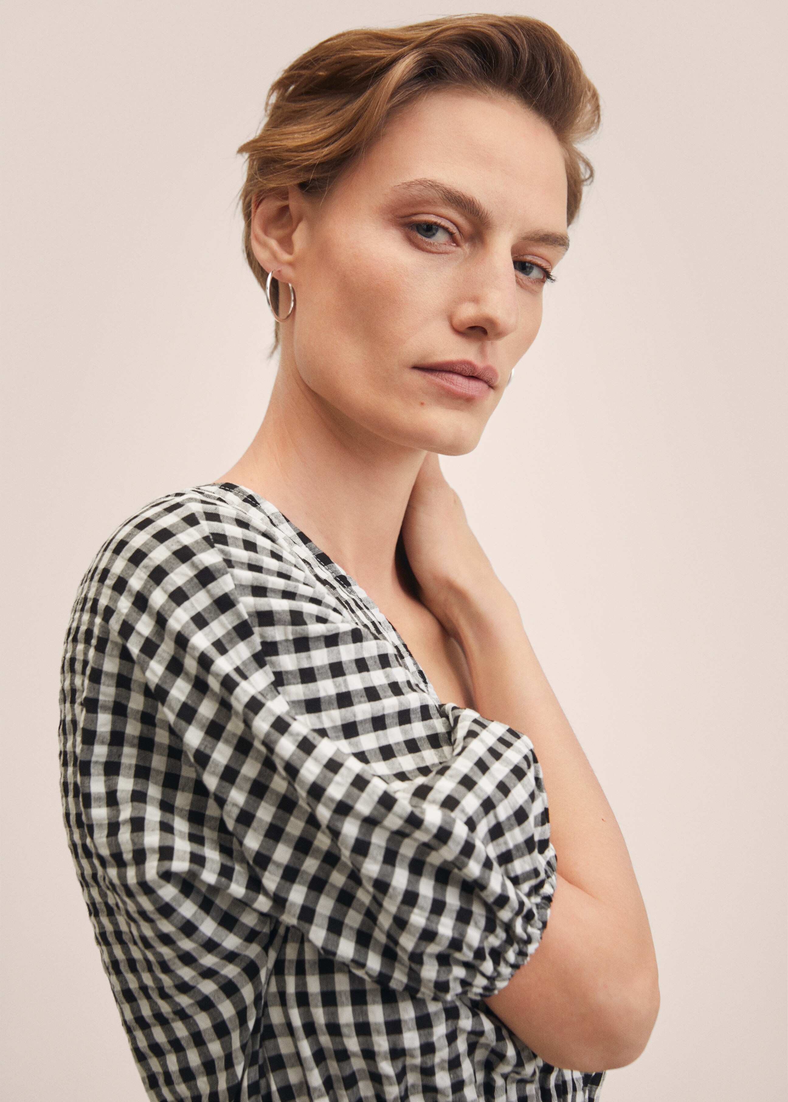 Gingham check cottoned dress - Details of the article 1