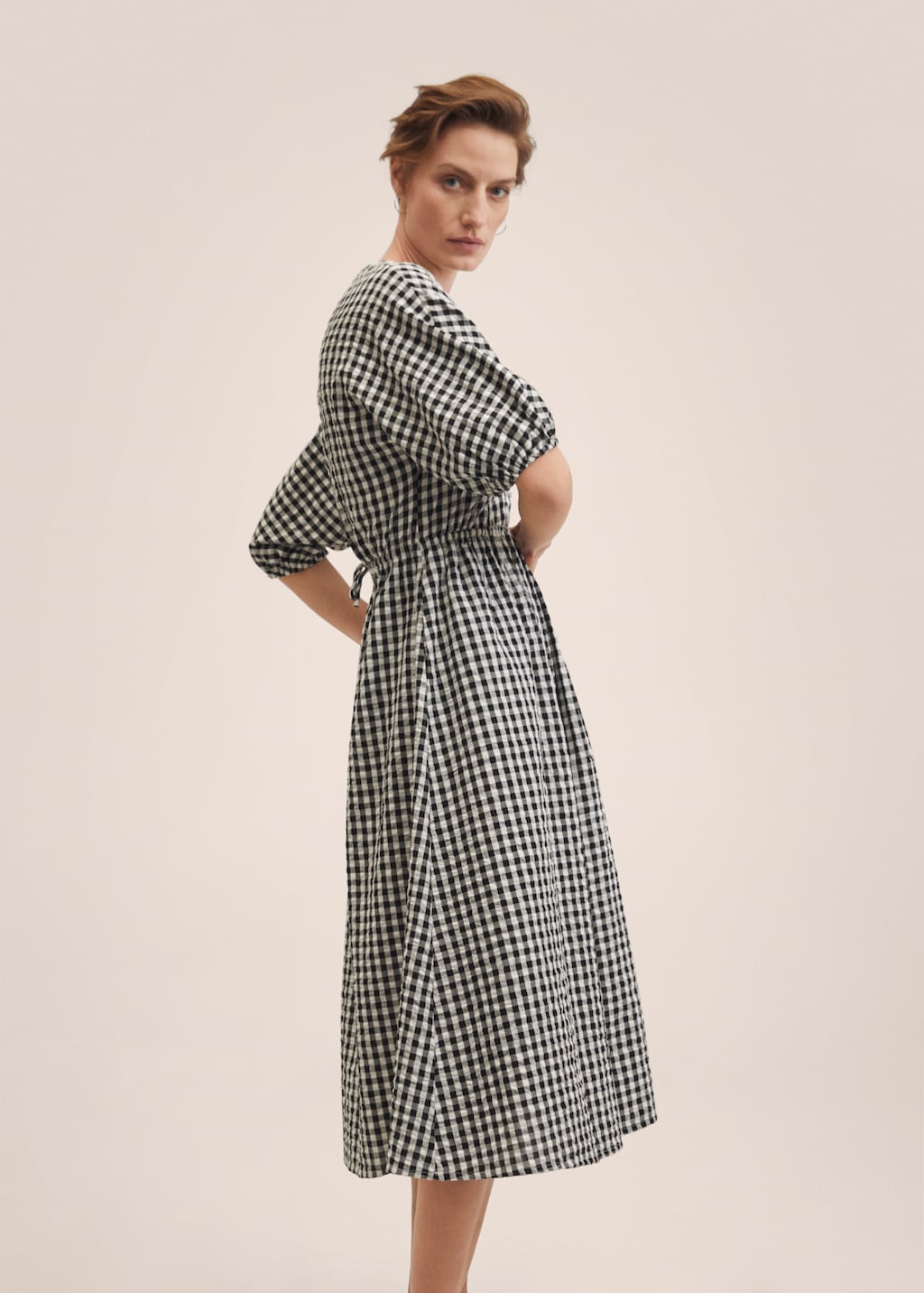 Gingham check cottoned dress - Details of the article 2