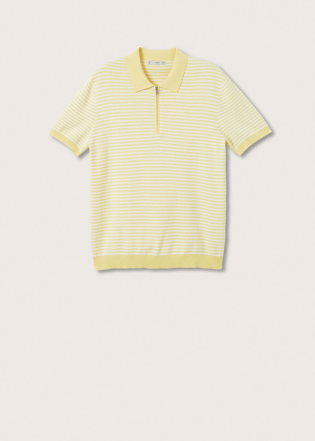 Striped zip-up polo shirt - Article without model