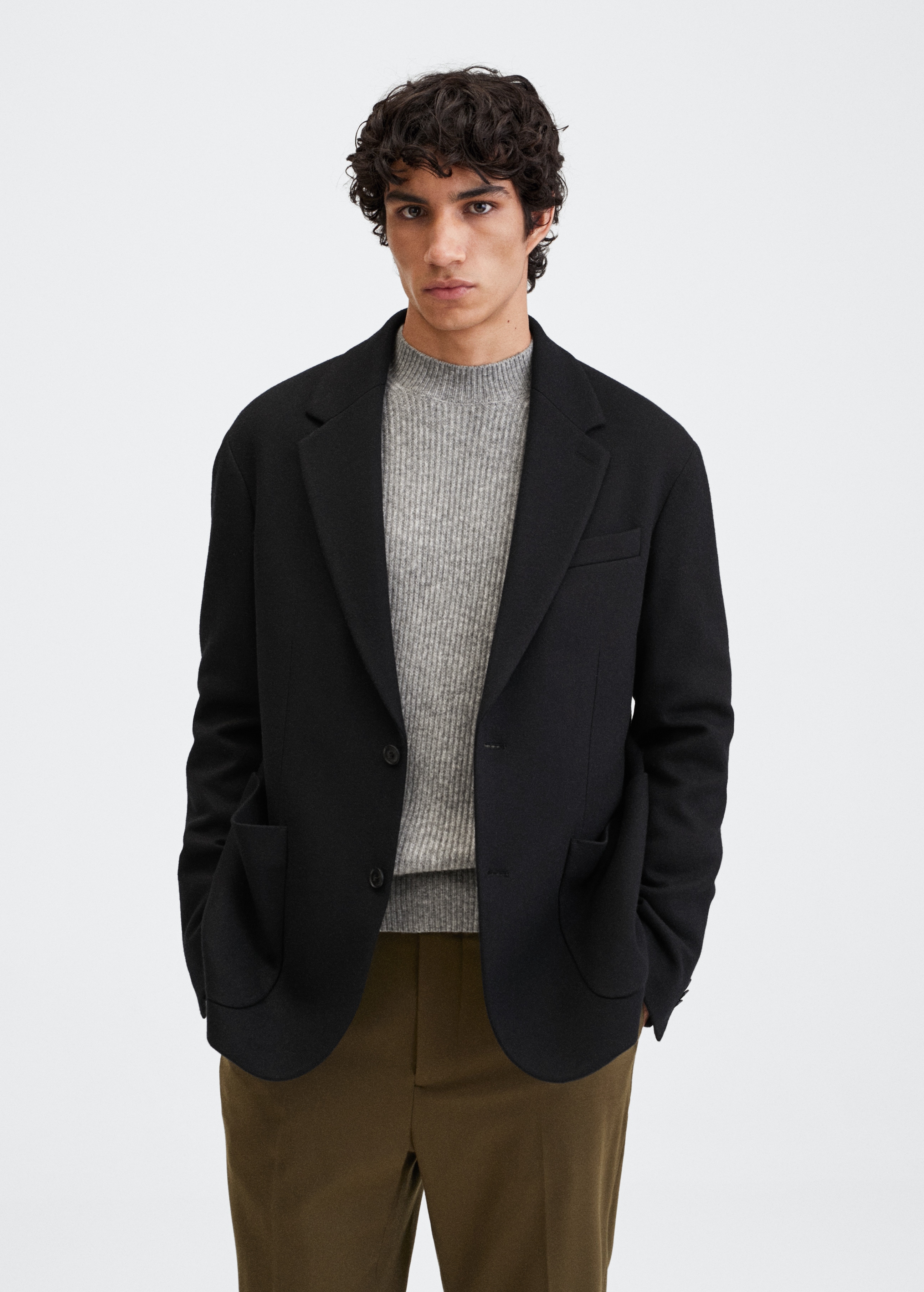 Virgin wool regular tailored jacket - Medium plane
