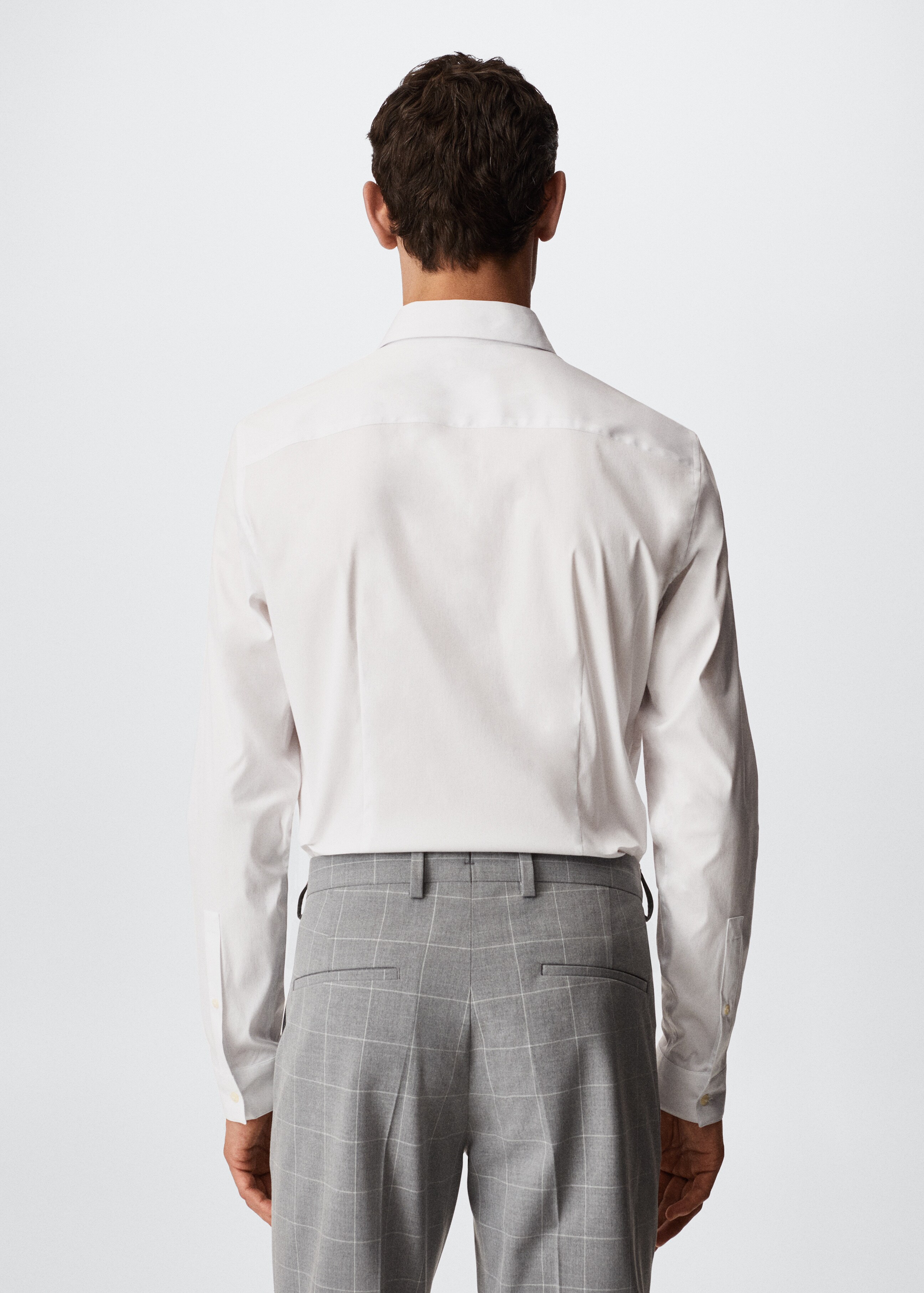 Super slim fit cotton stretch suit shirt - Reverse of the article