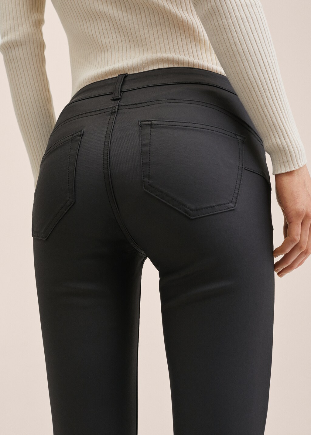 Waxed push-up skinny jeans - Details of the article 2