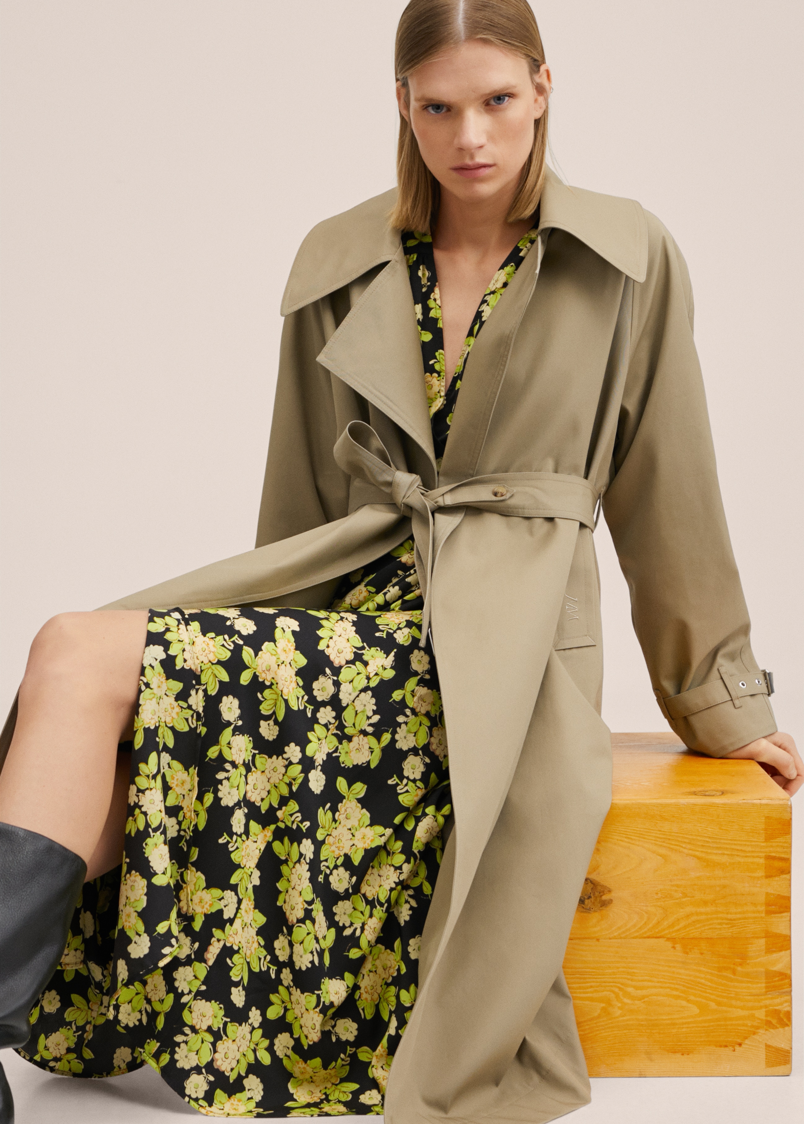 Oversized cotton trench - Details of the article 1
