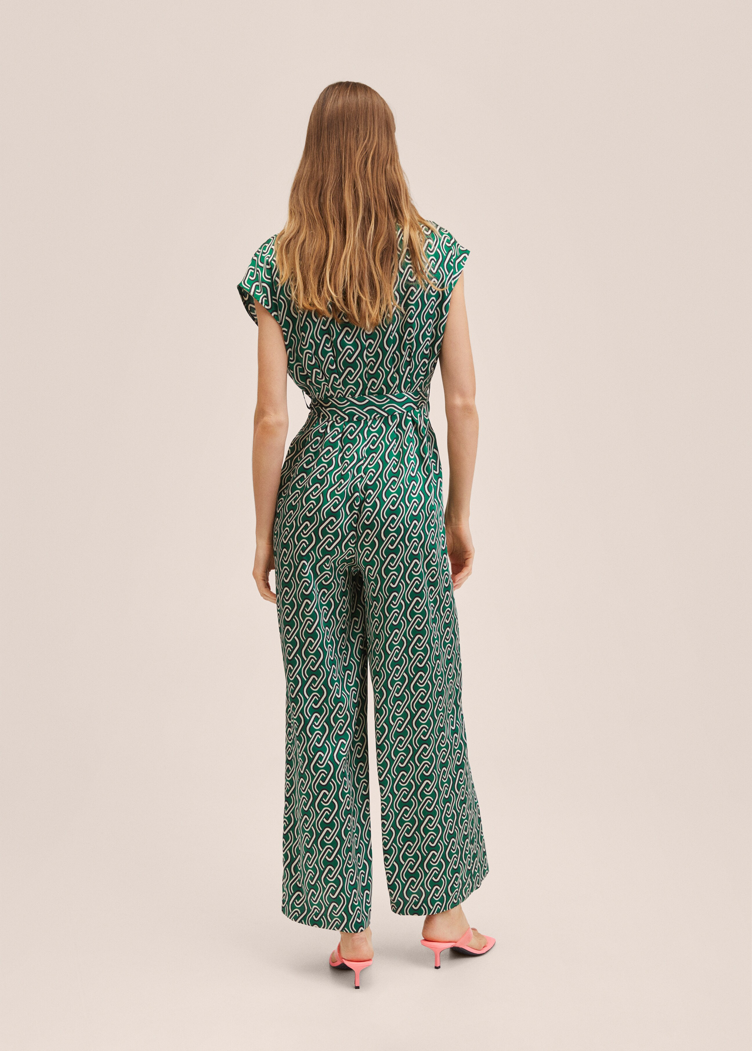 Belt printed jumpsuit - Reverse of the article