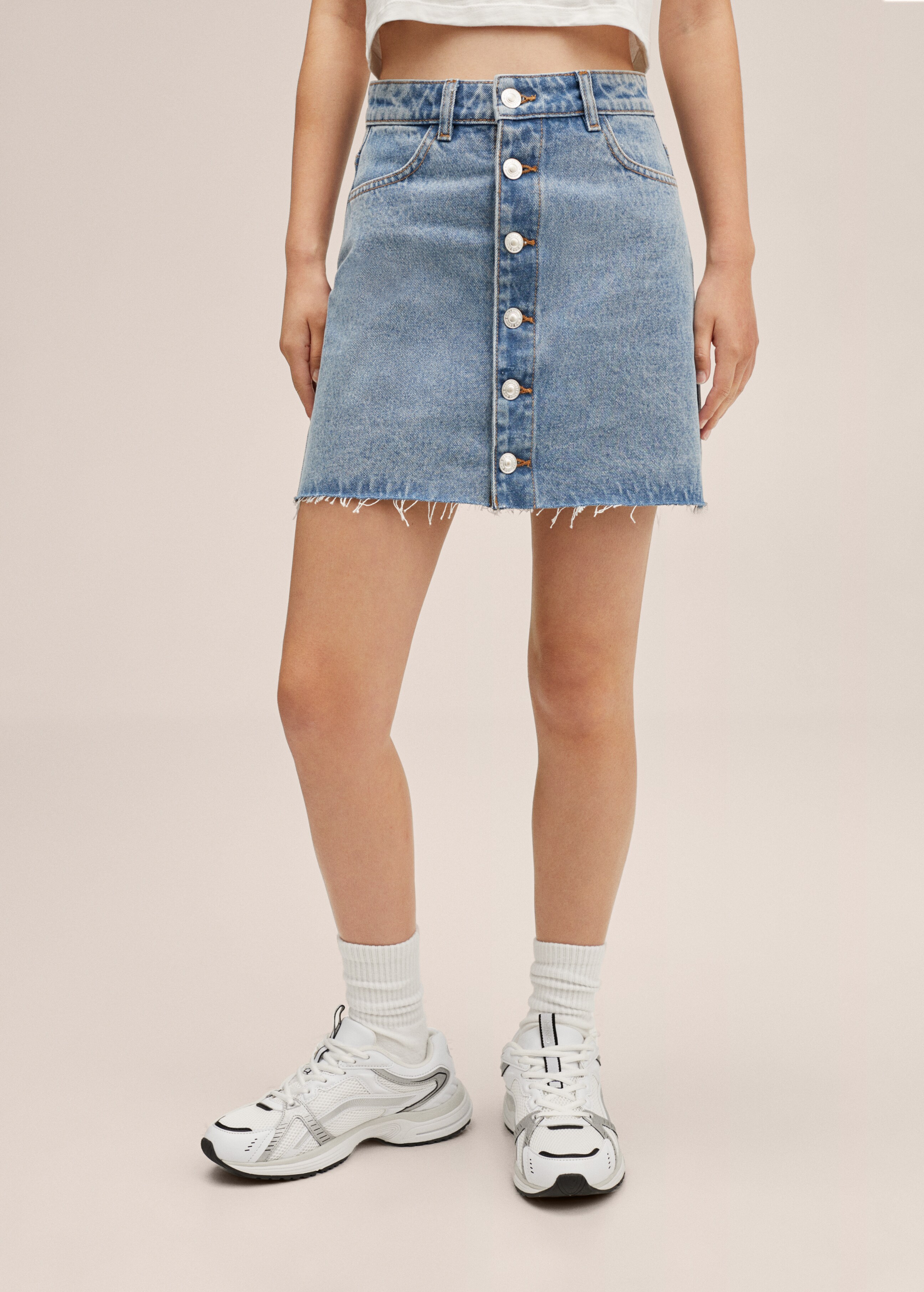 Buttoned denim skirt - Medium plane