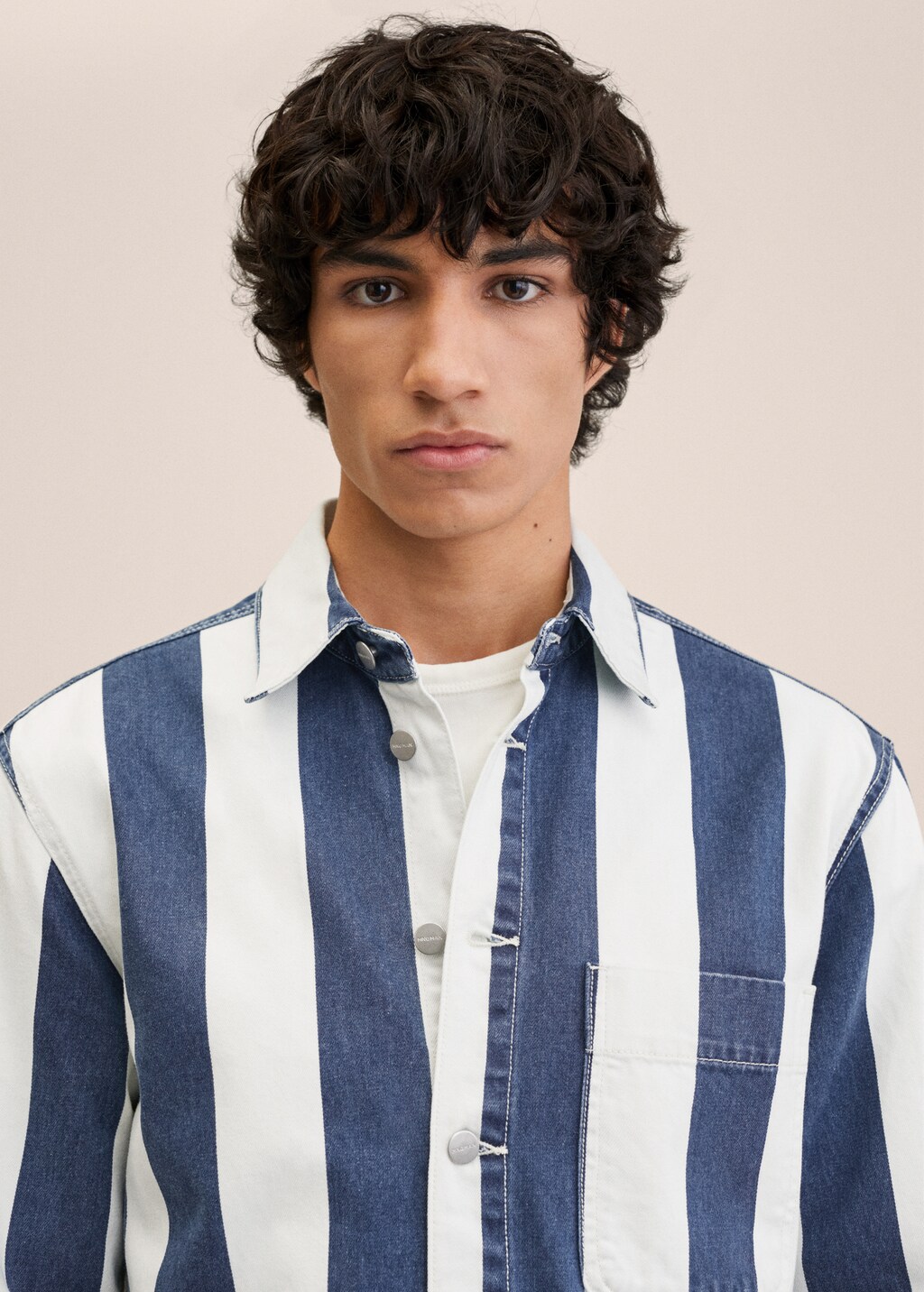 Striped denim shirt - Details of the article 1