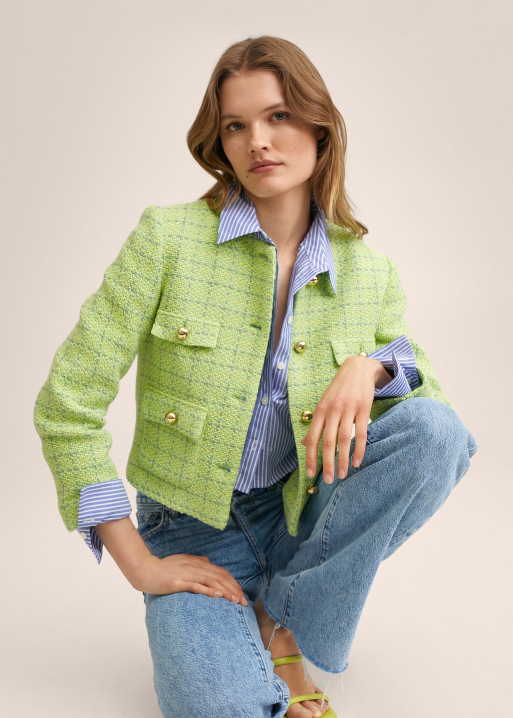 Tweed jacket with pockets - Details of the article 2