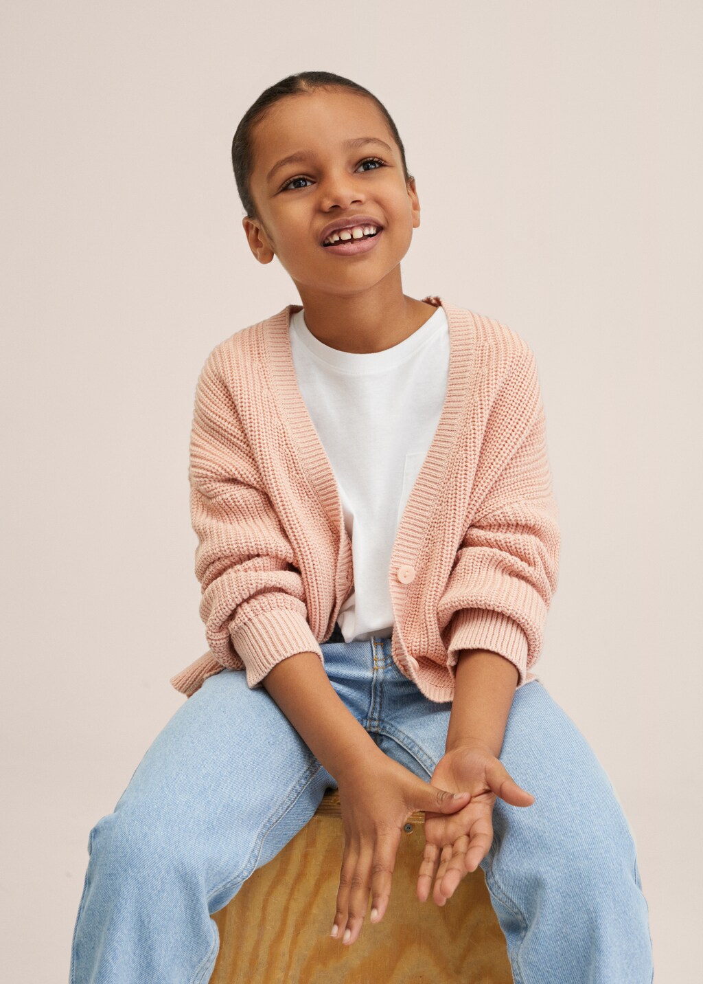 Ribbed cotton cardigan - Medium plane