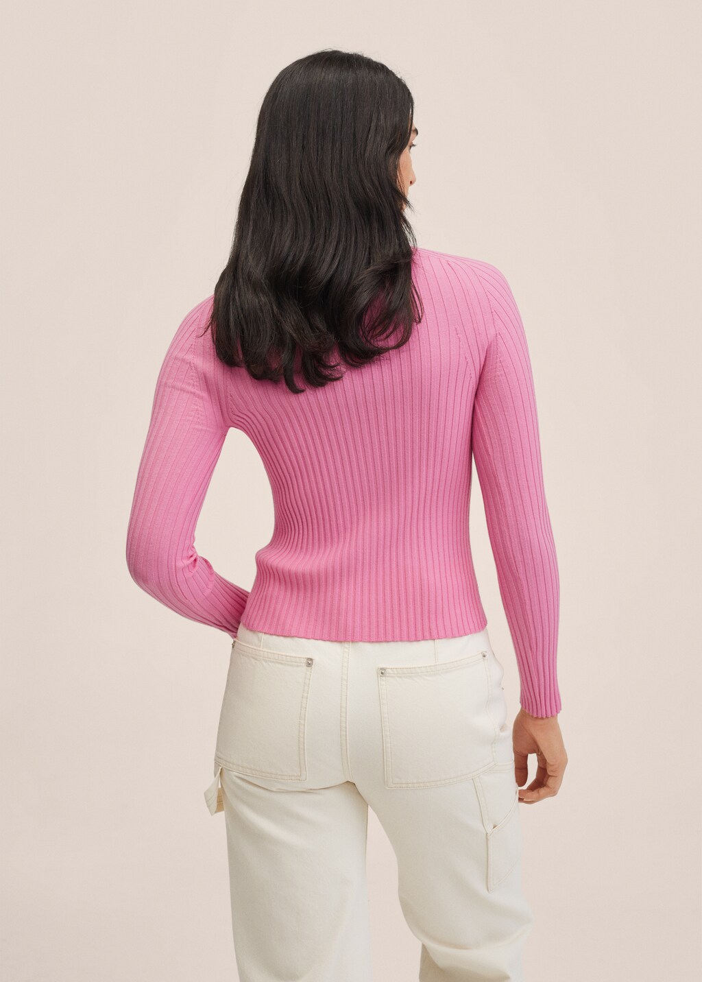 Ribbed knit cardigan - Reverse of the article