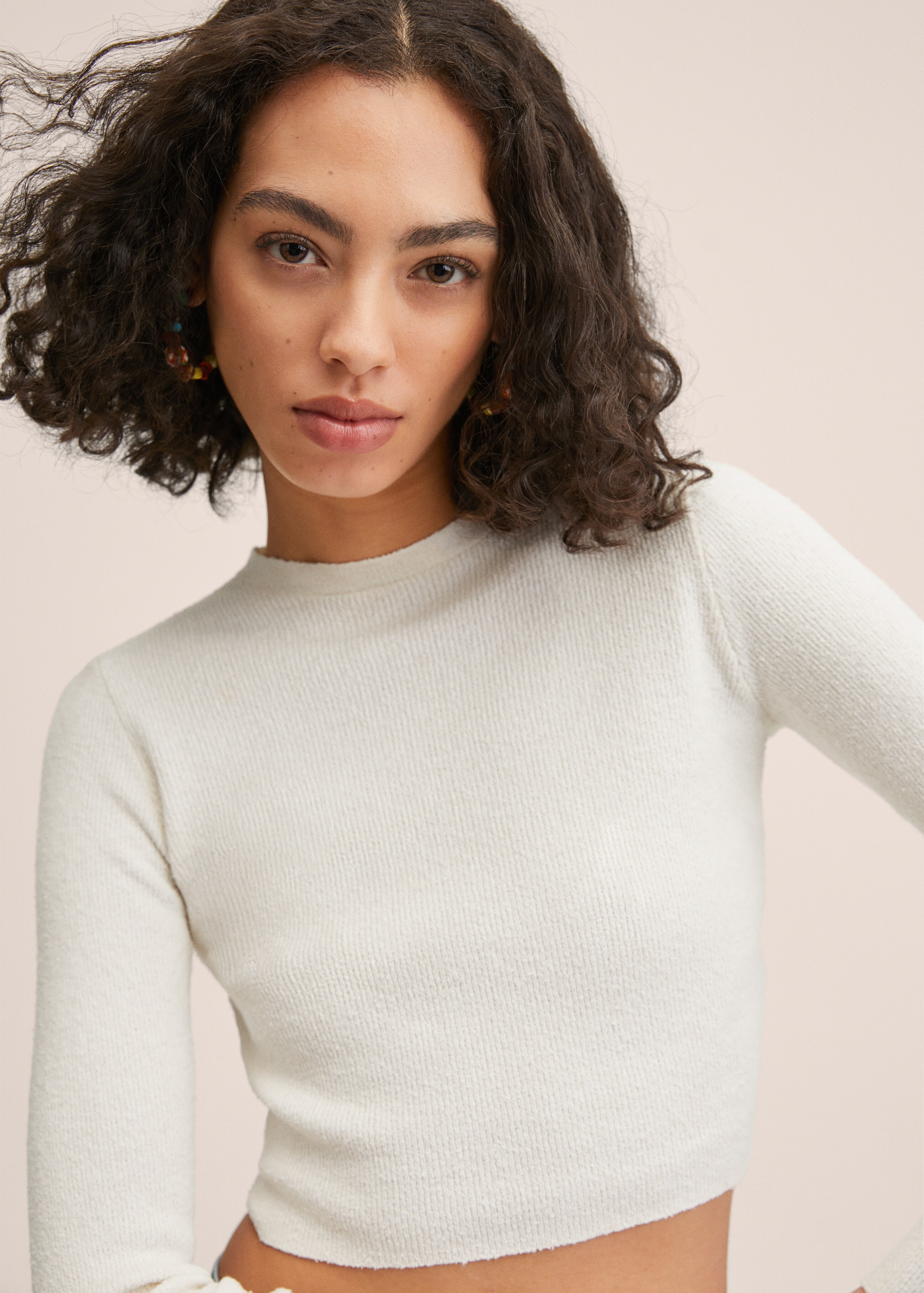 Side slit cotton-blend sweater - Details of the article 2