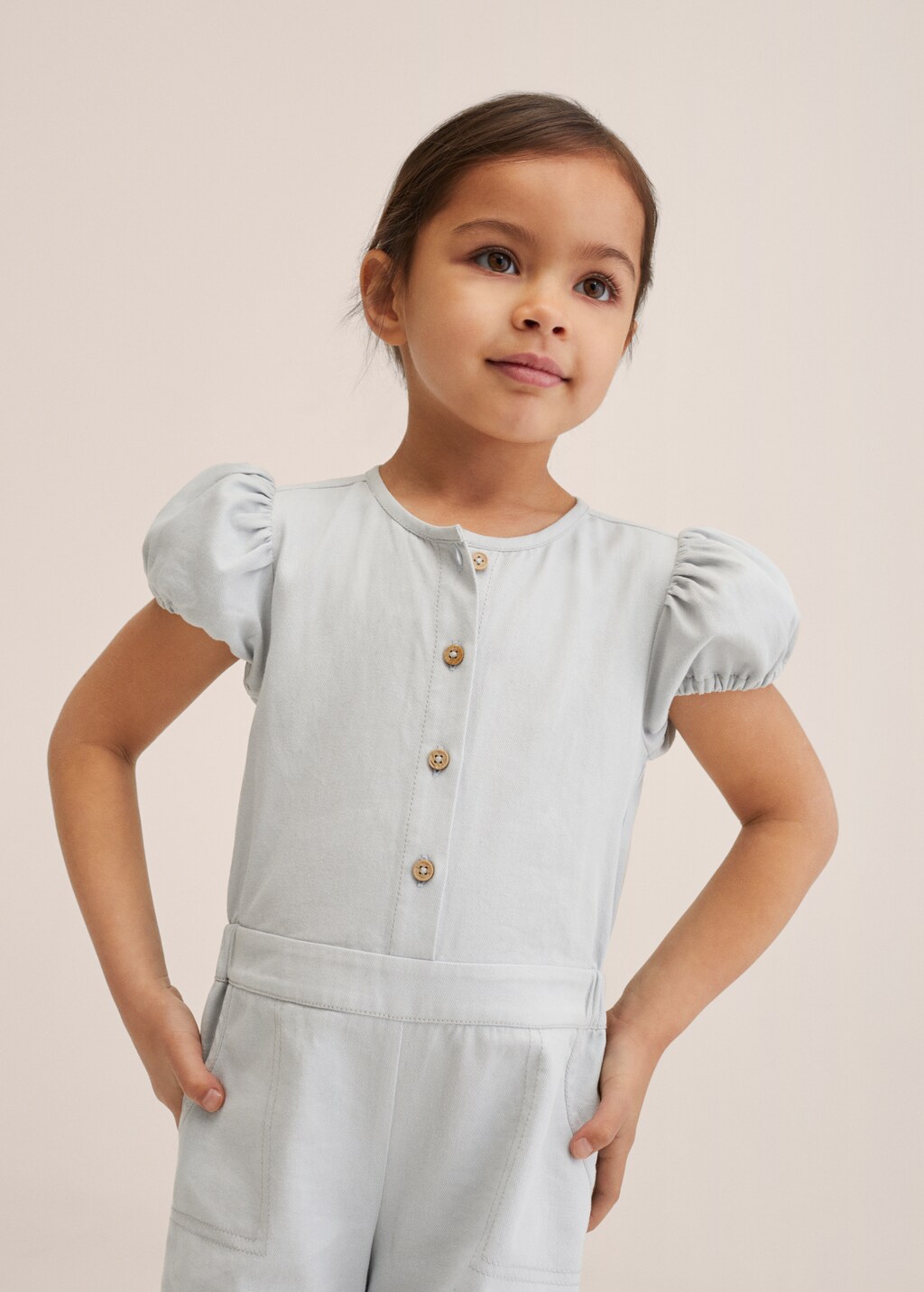 Jumpsuit with puffed sleeves - Medium plane