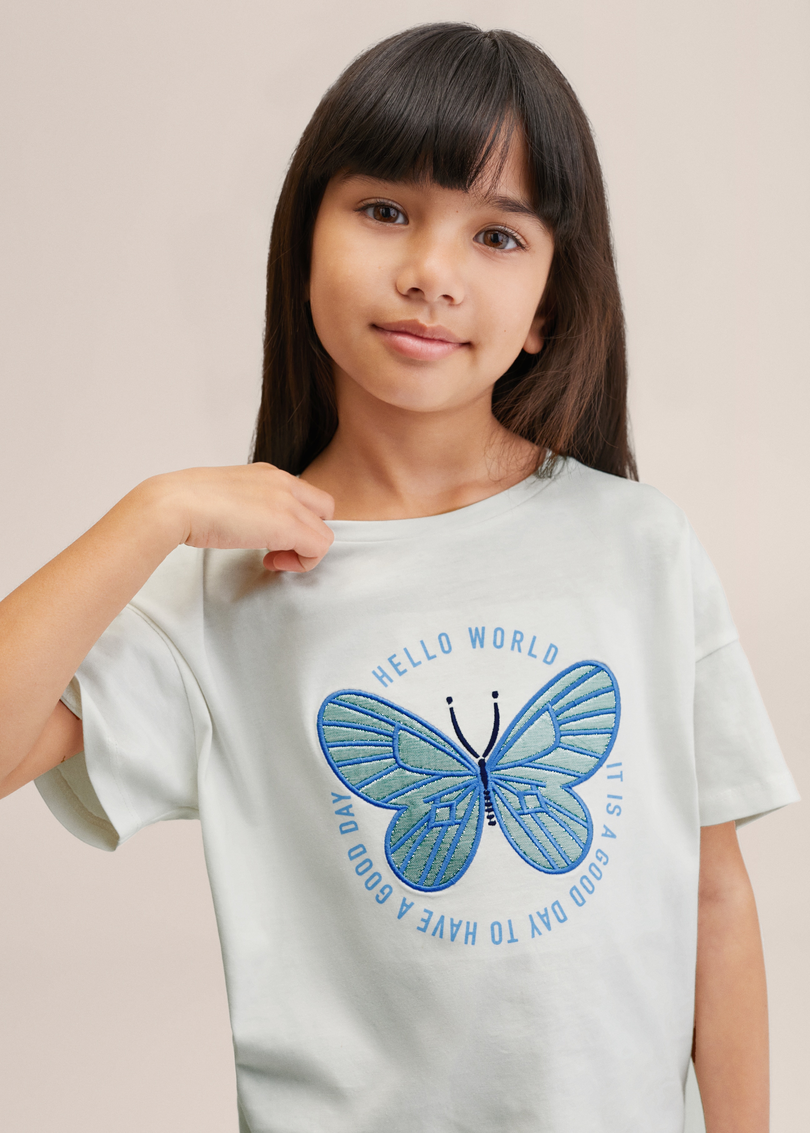 Embroidered butterfly t-shirt - Medium plane