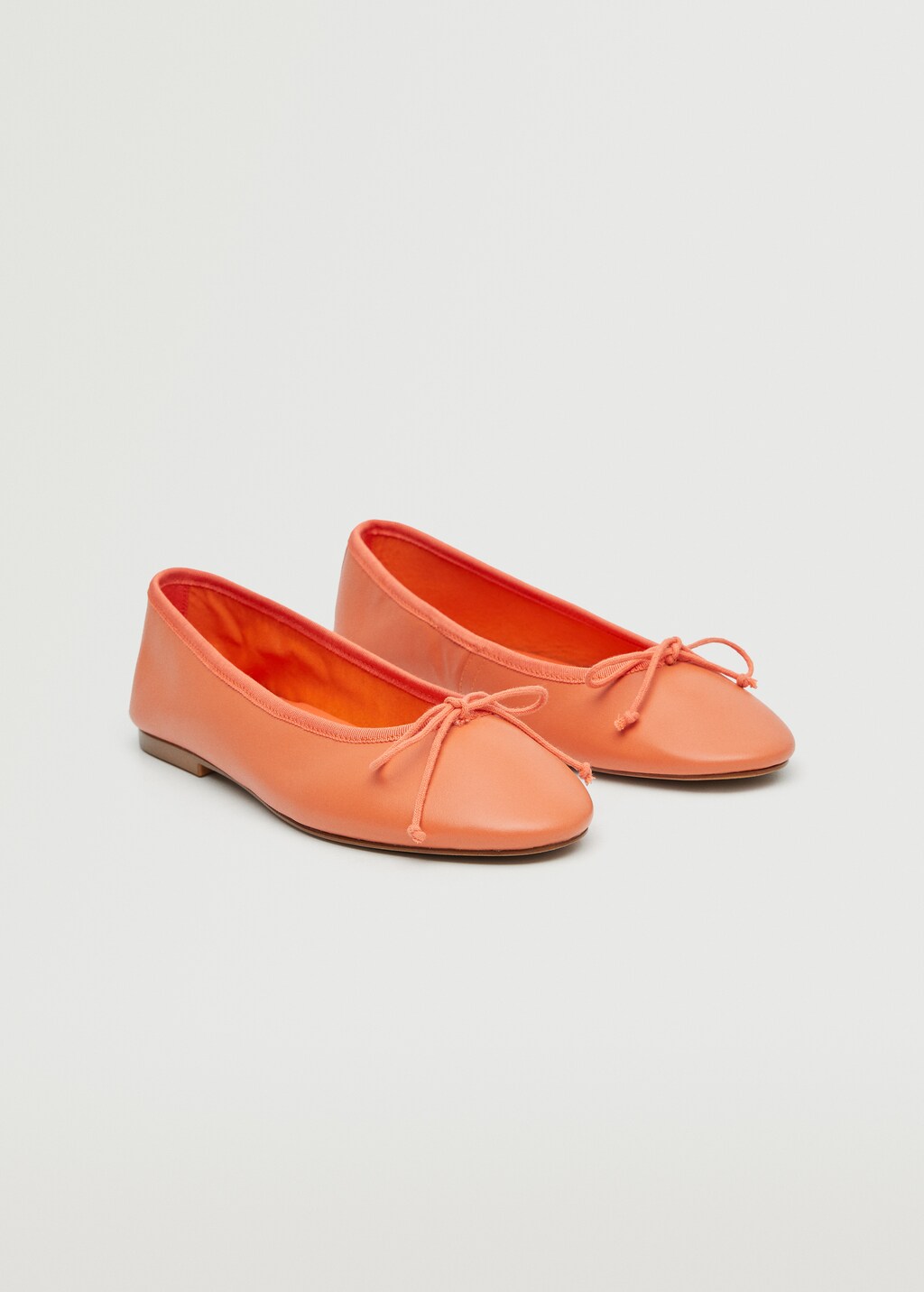 Leather ballet flats with bow - Medium plane