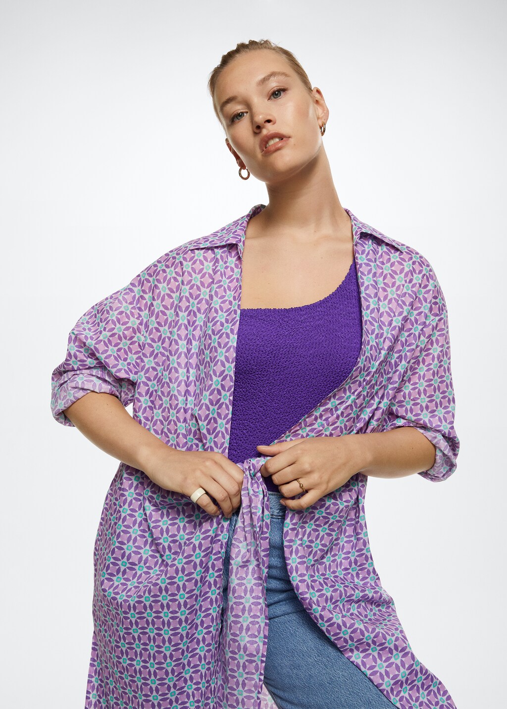 Asymmetric printed kaftan - Details of the article 3