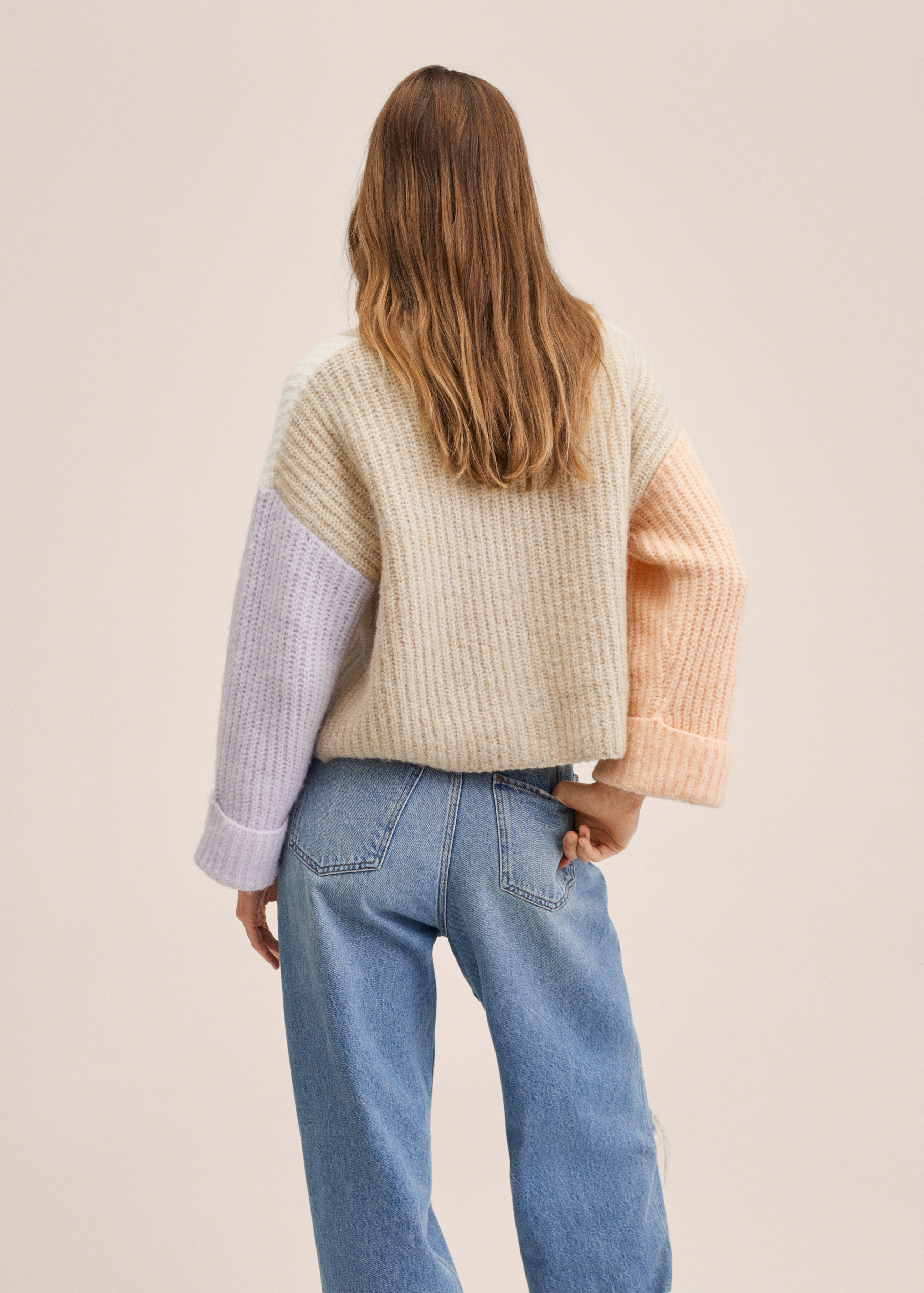 Colorblock knit cardigan - Reverse of the article