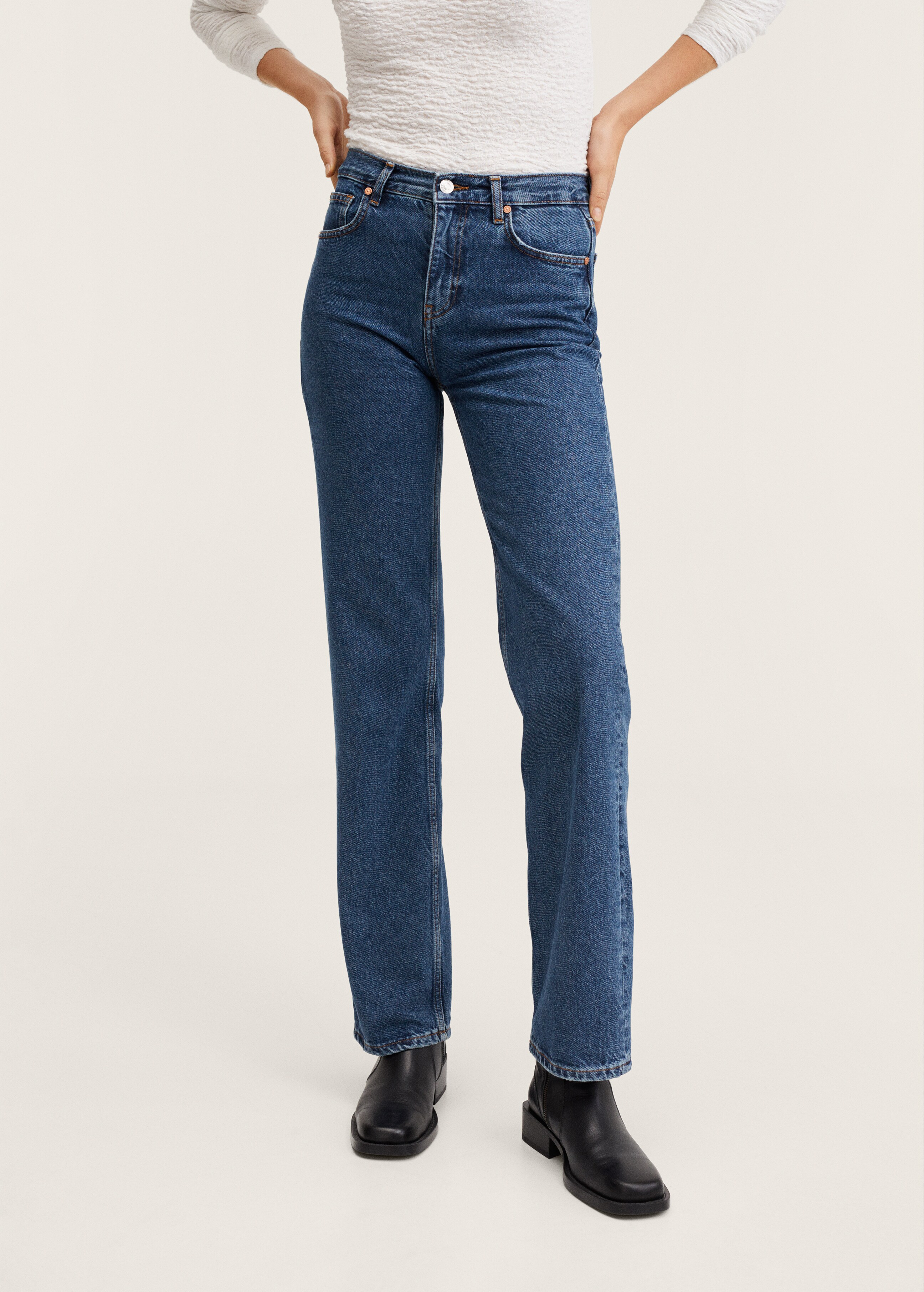 Mid-rise straight-leg jeans - Medium plane