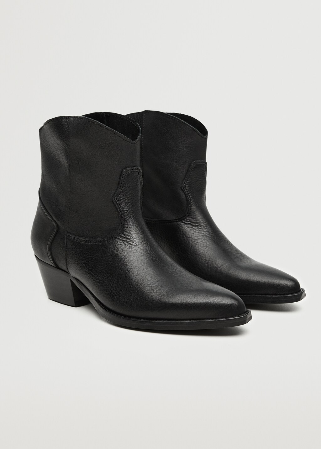 Leather cowboy ankle boots - Medium plane