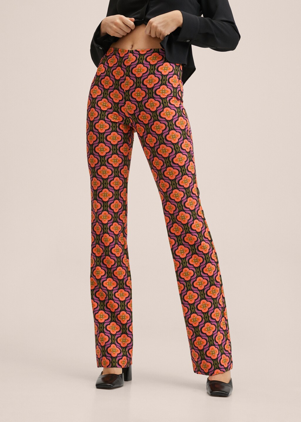 Printed straight trousers - Medium plane