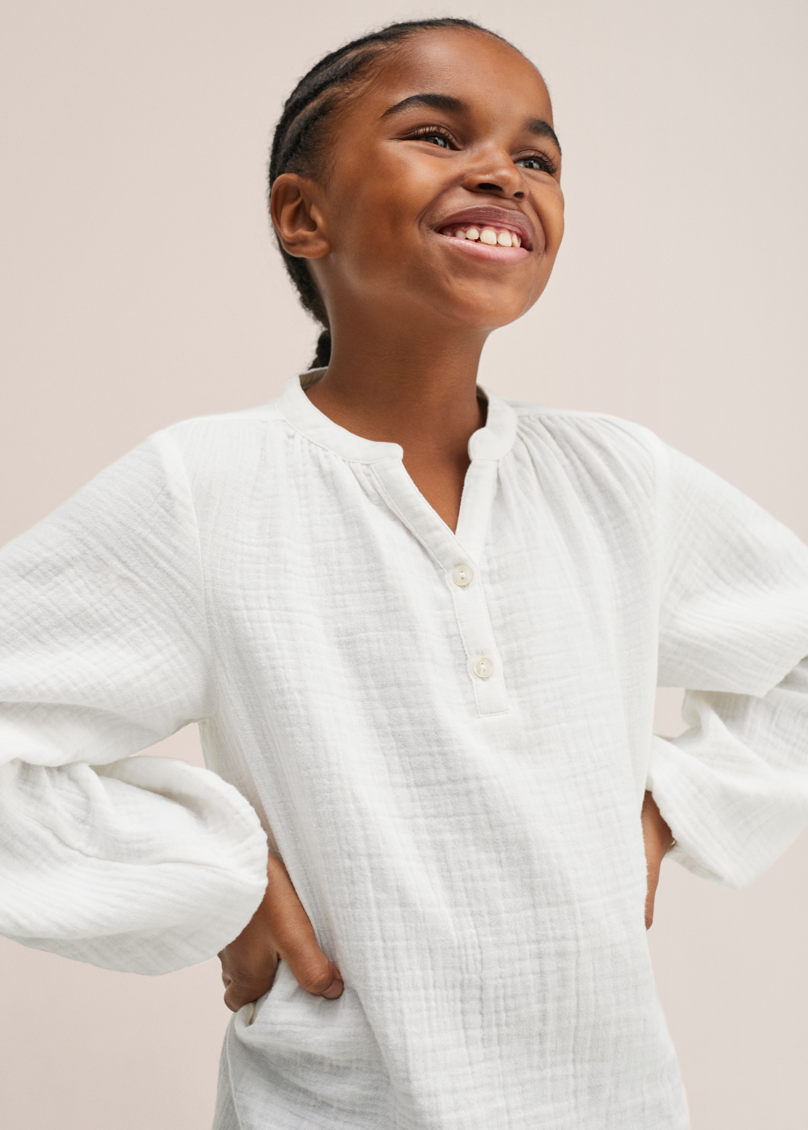 Textured cotton blouse - Details of the article 3
