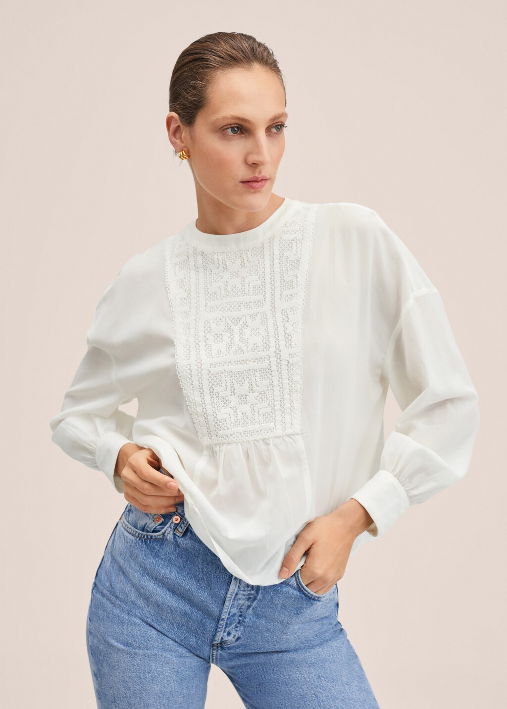 Blouse brodée coton - Plan moyen