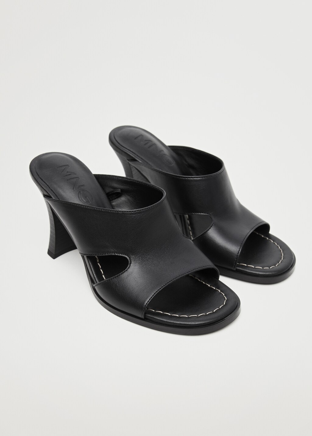 Heel leather sandals - Medium plane