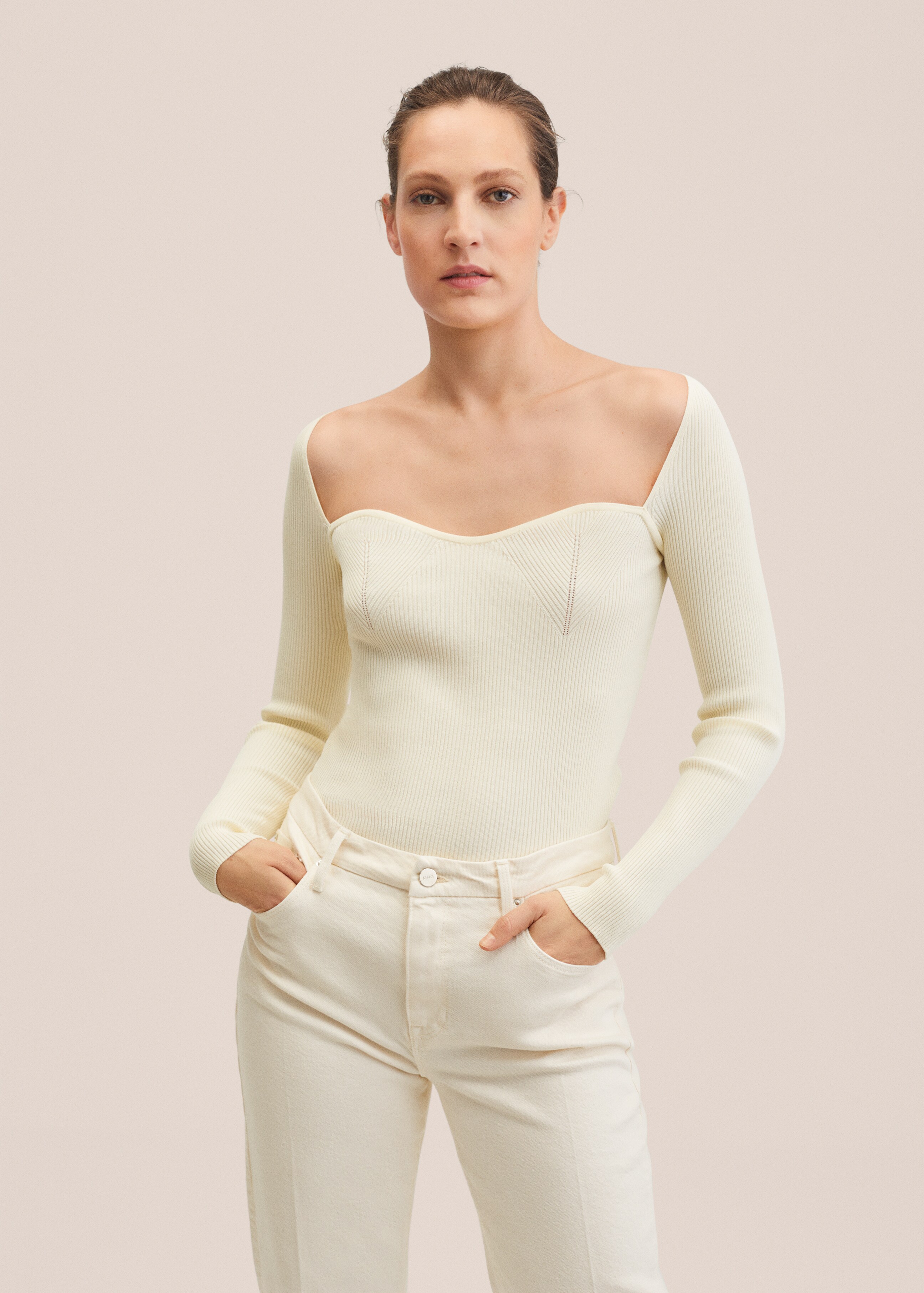 Bra-effect knitted sweater  - Medium plane